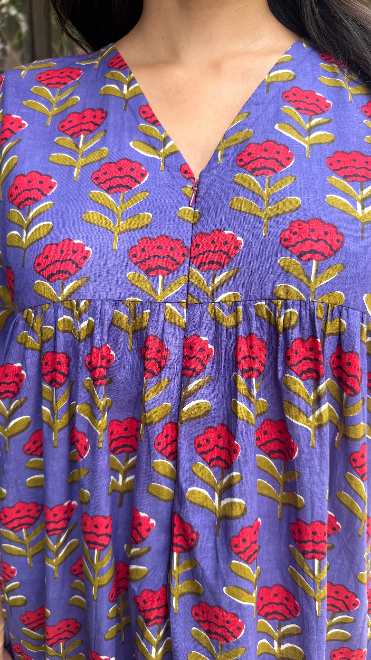 Maternity Empire Padded Cotton Lounge Dress – Purple (Premium Collection)