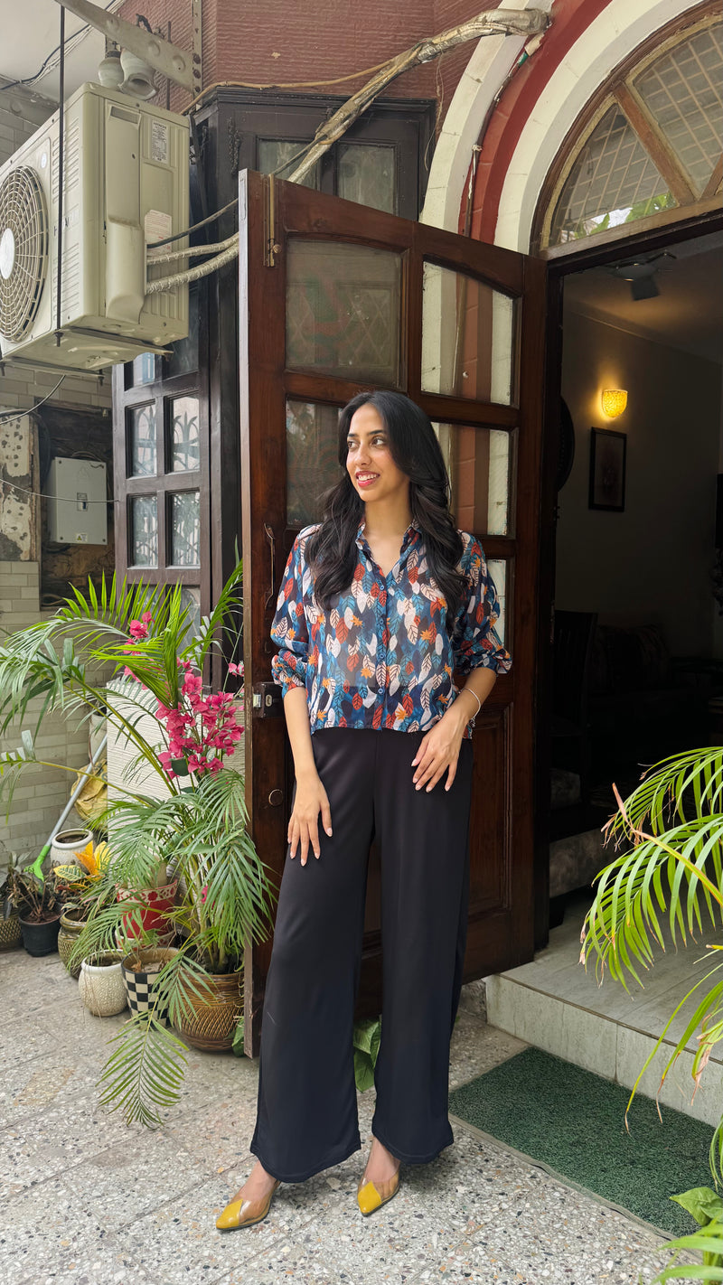 Sheer Gardenia Shirt - Blue