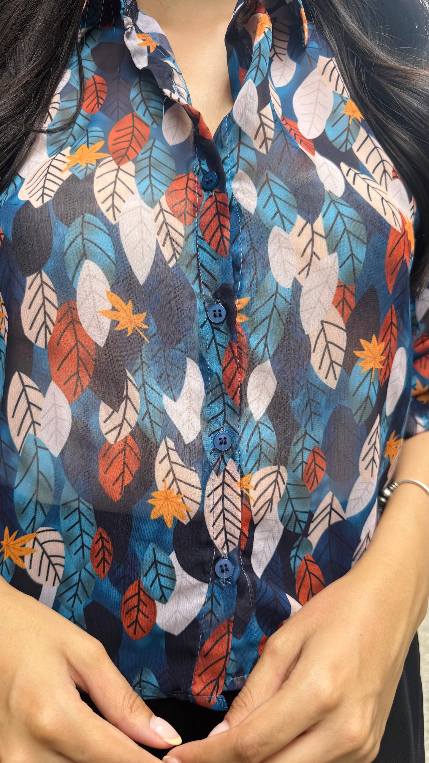 Sheer Gardenia Shirt - Blue