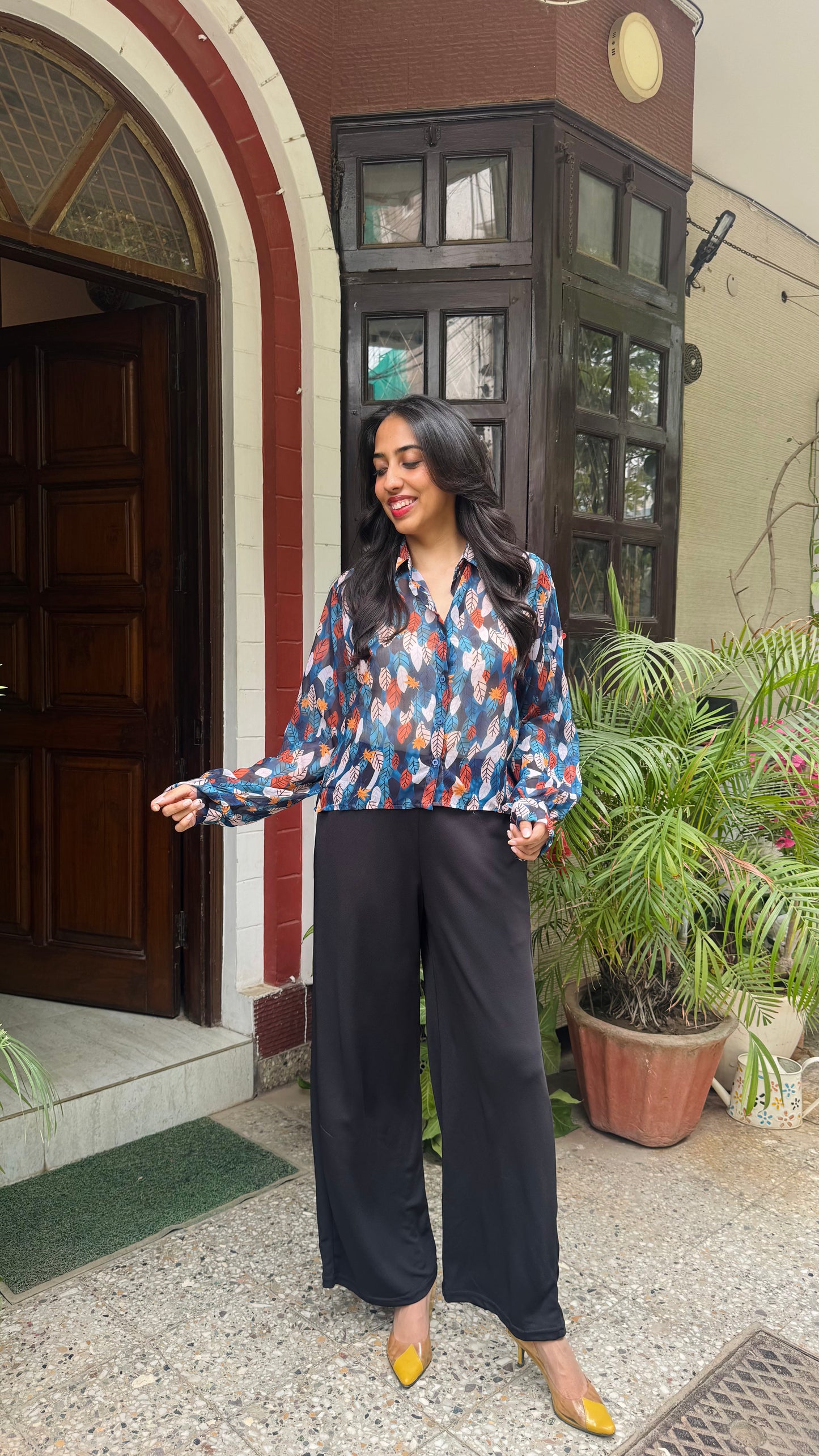 Sheer Gardenia Shirt - Blue