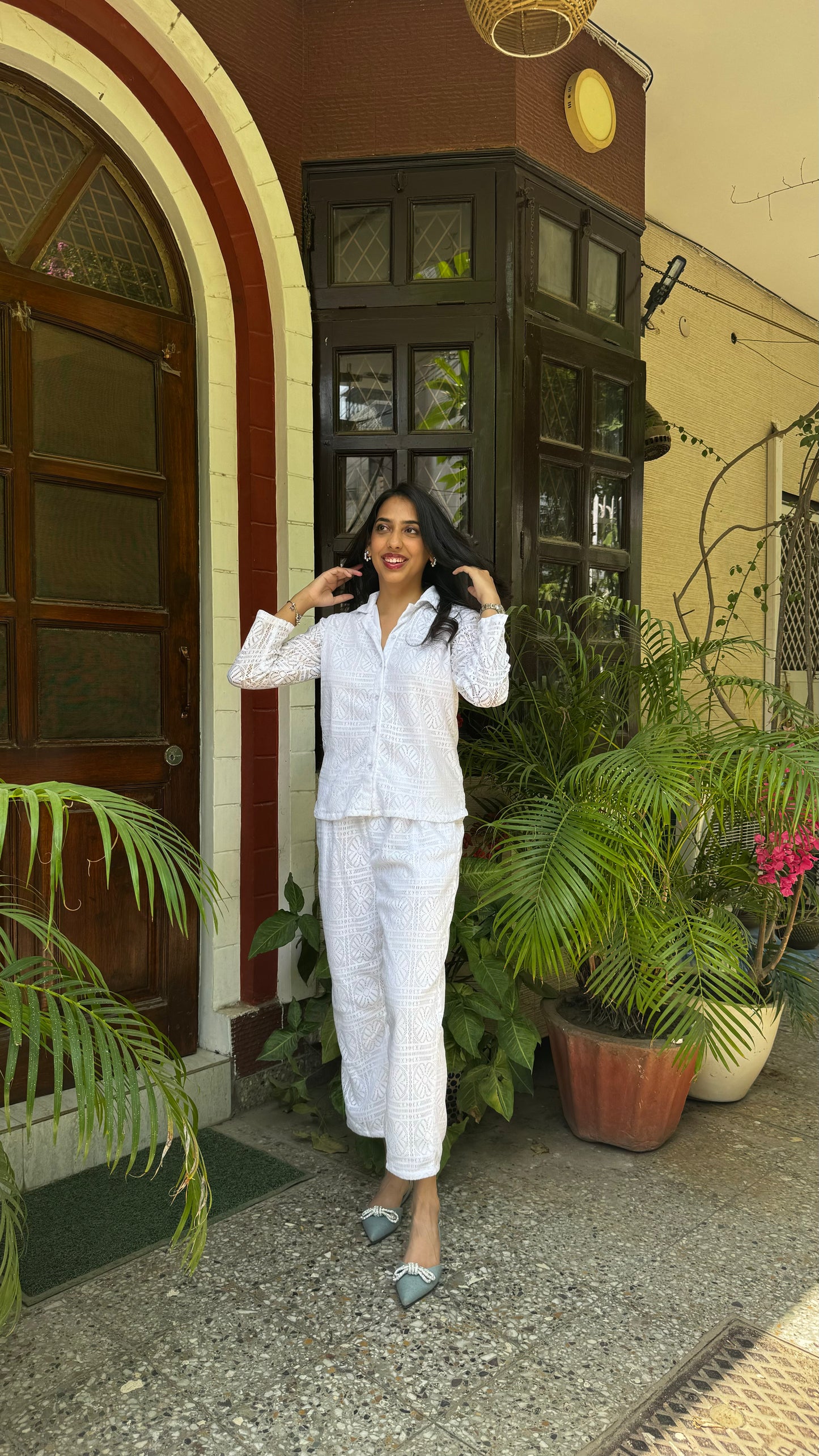 Crochet Inspired Co-Ord Set - White