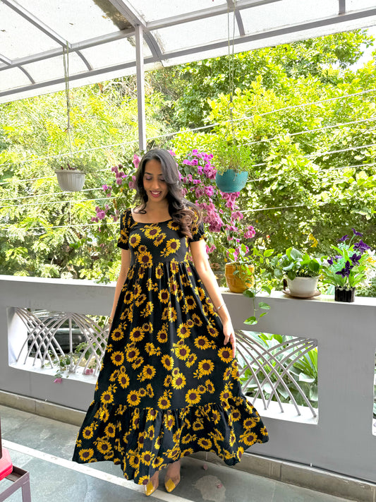 Maternity SunFlower Tiered Maxi (Luxe Collection)