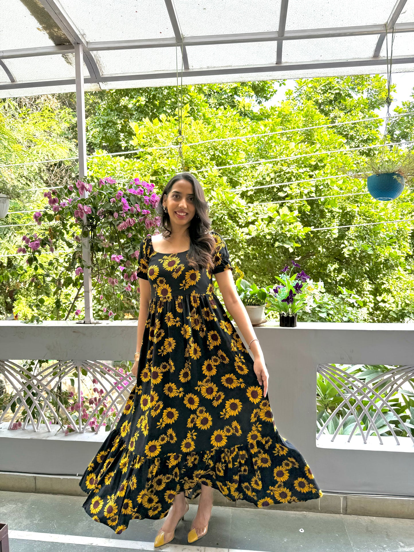 Maternity SunFlower Tiered Maxi (Luxe Collection)