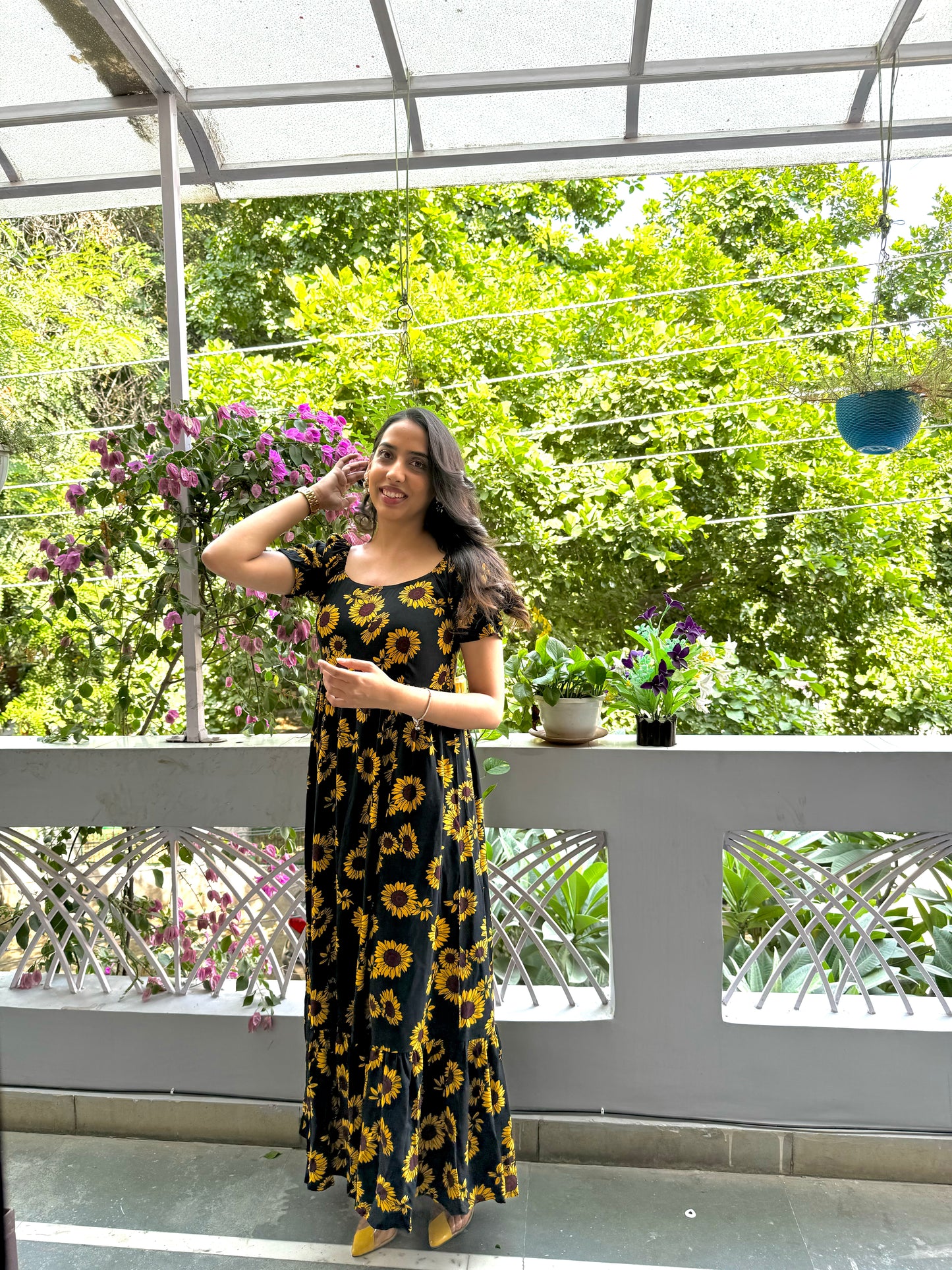 Maternity SunFlower Tiered Maxi (Luxe Collection)