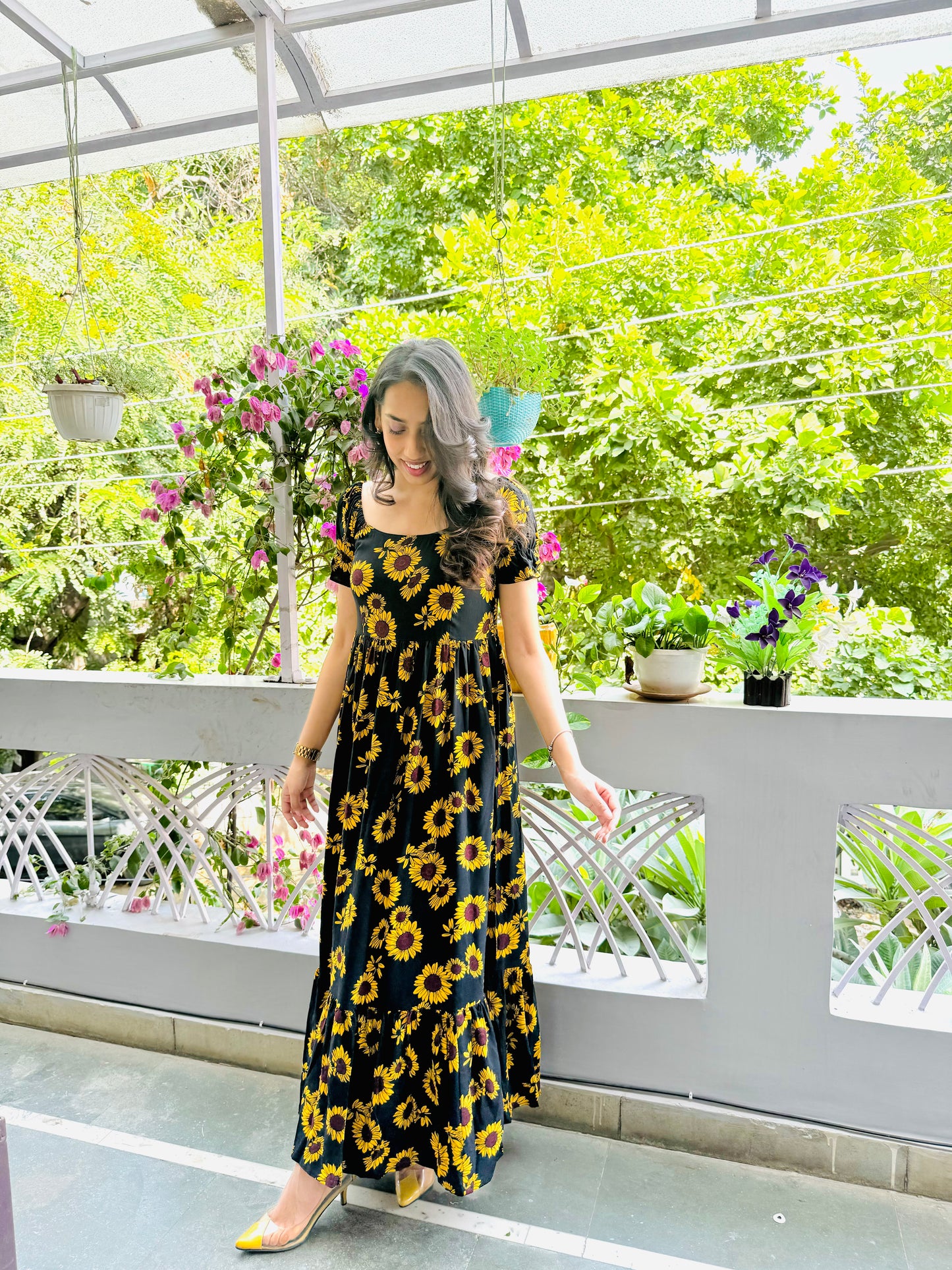 Maternity SunFlower Tiered Maxi (Luxe Collection)