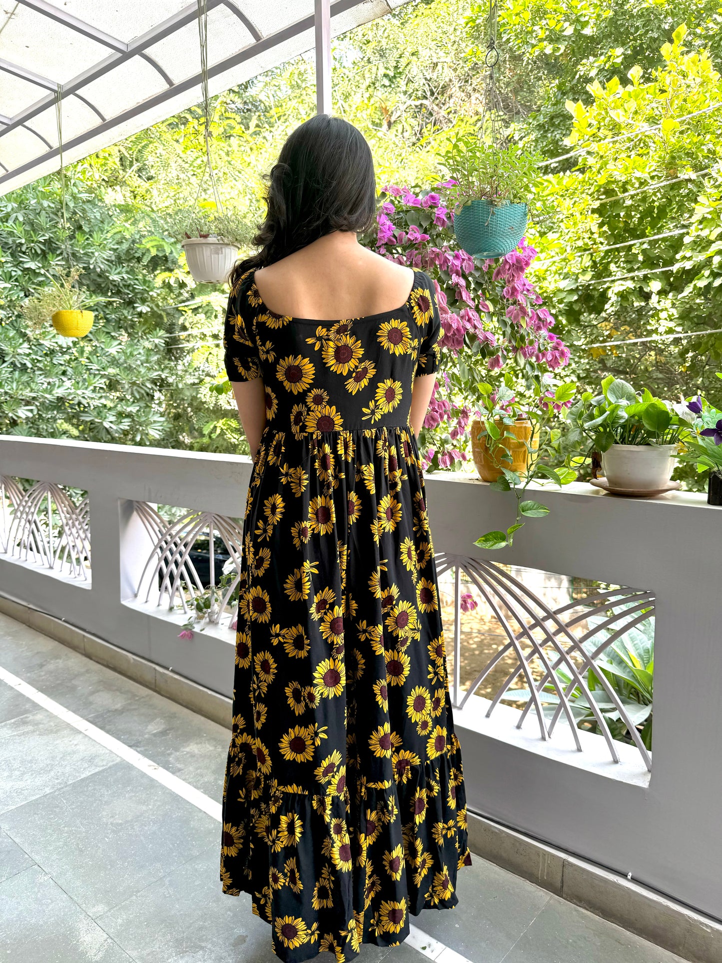 Maternity SunFlower Tiered Maxi (Luxe Collection)