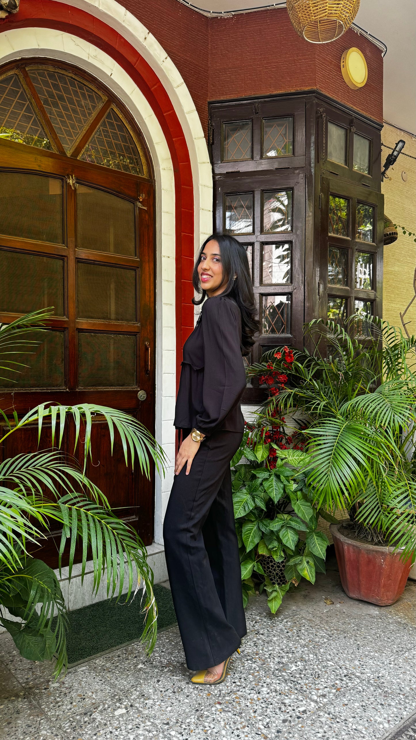 Tiers & Twirls Layered Top – Black (Premium Collection)