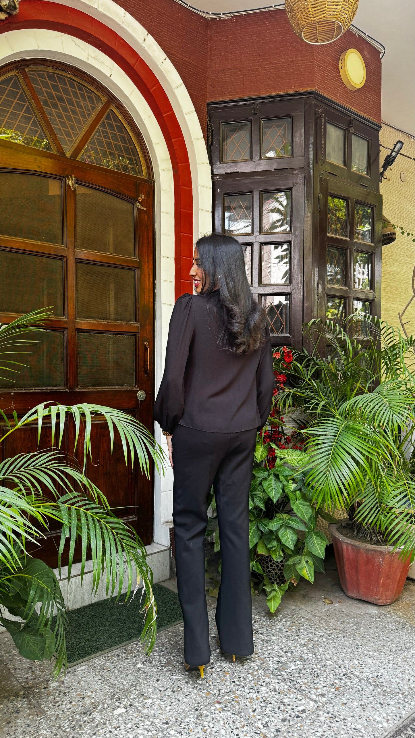 Tiers & Twirls Layered Top – Black (Premium Collection)