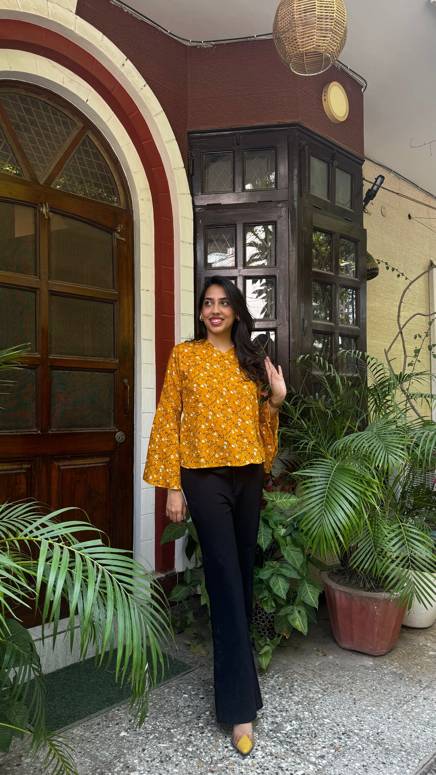 Bell Sleeved Top - Yellow