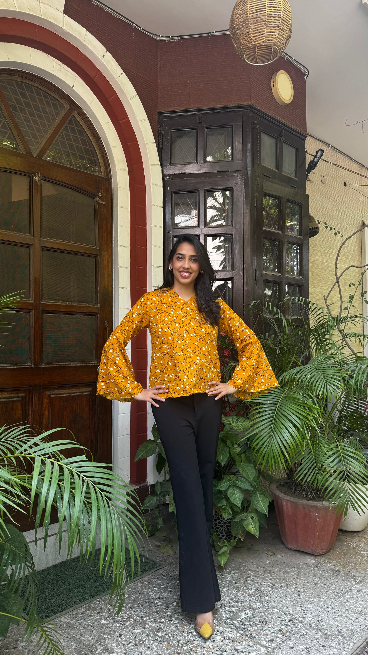 Bell Sleeved Top - Yellow