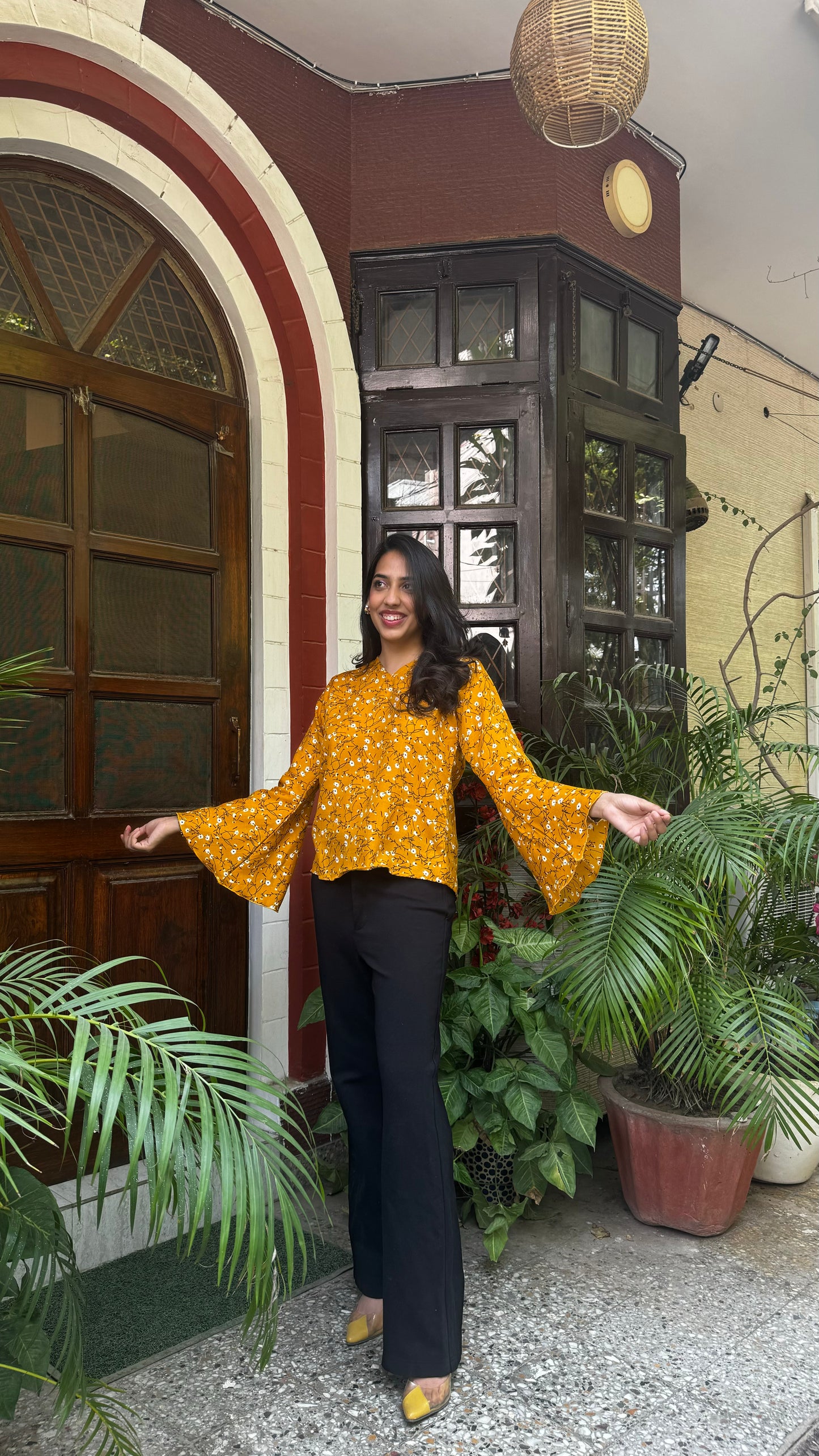 Bell Sleeved Top - Yellow