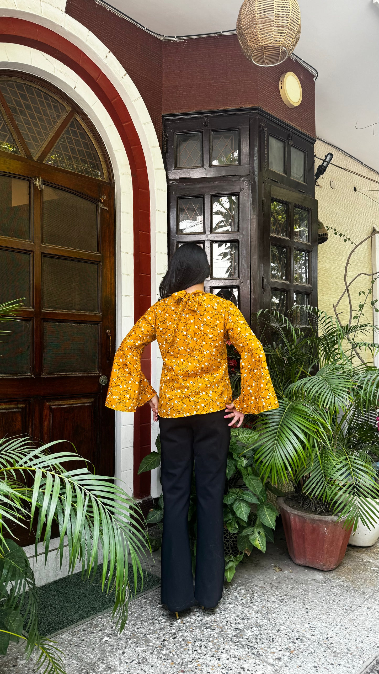 Bell Sleeved Top - Yellow