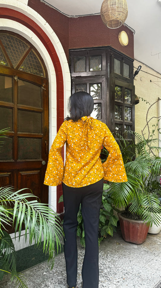 Bell Sleeved Top - Yellow