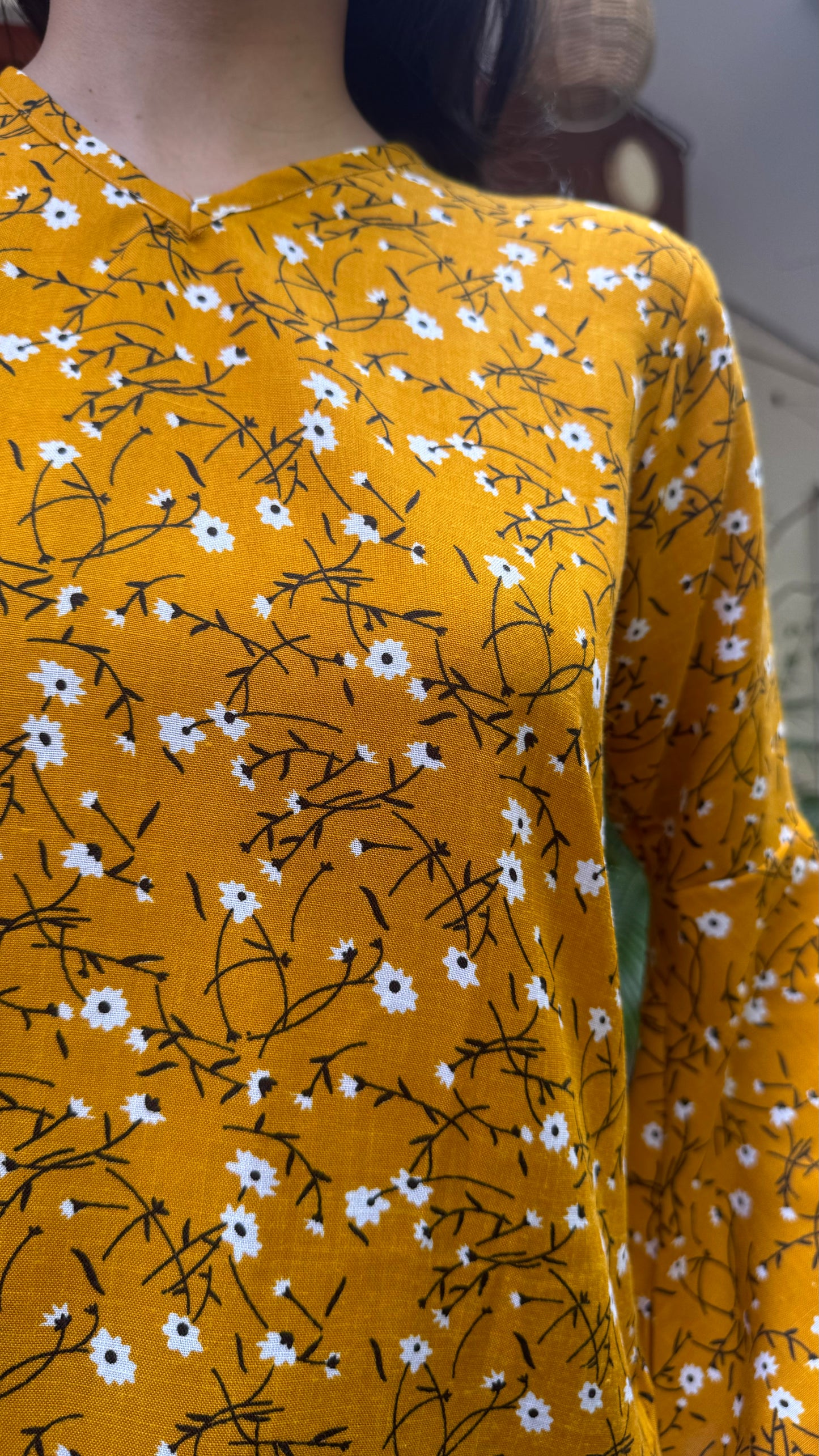 Bell Sleeved Top - Yellow