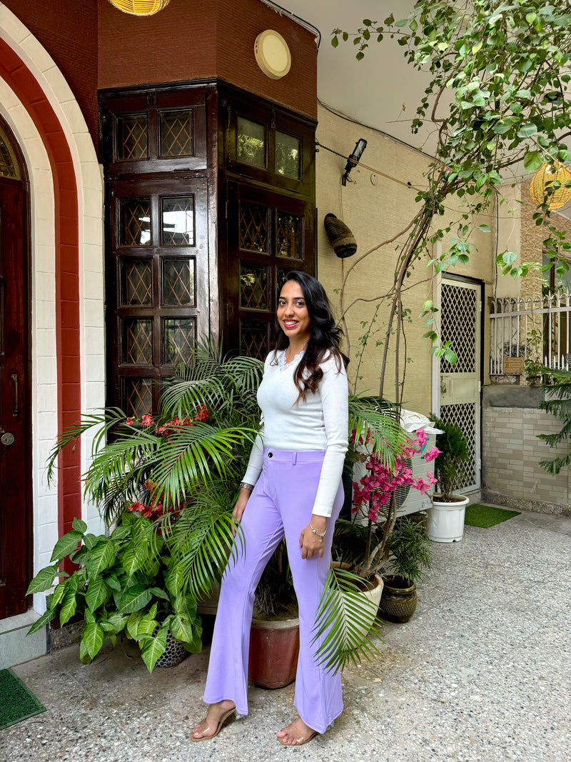 Flared Trousers - Lilac