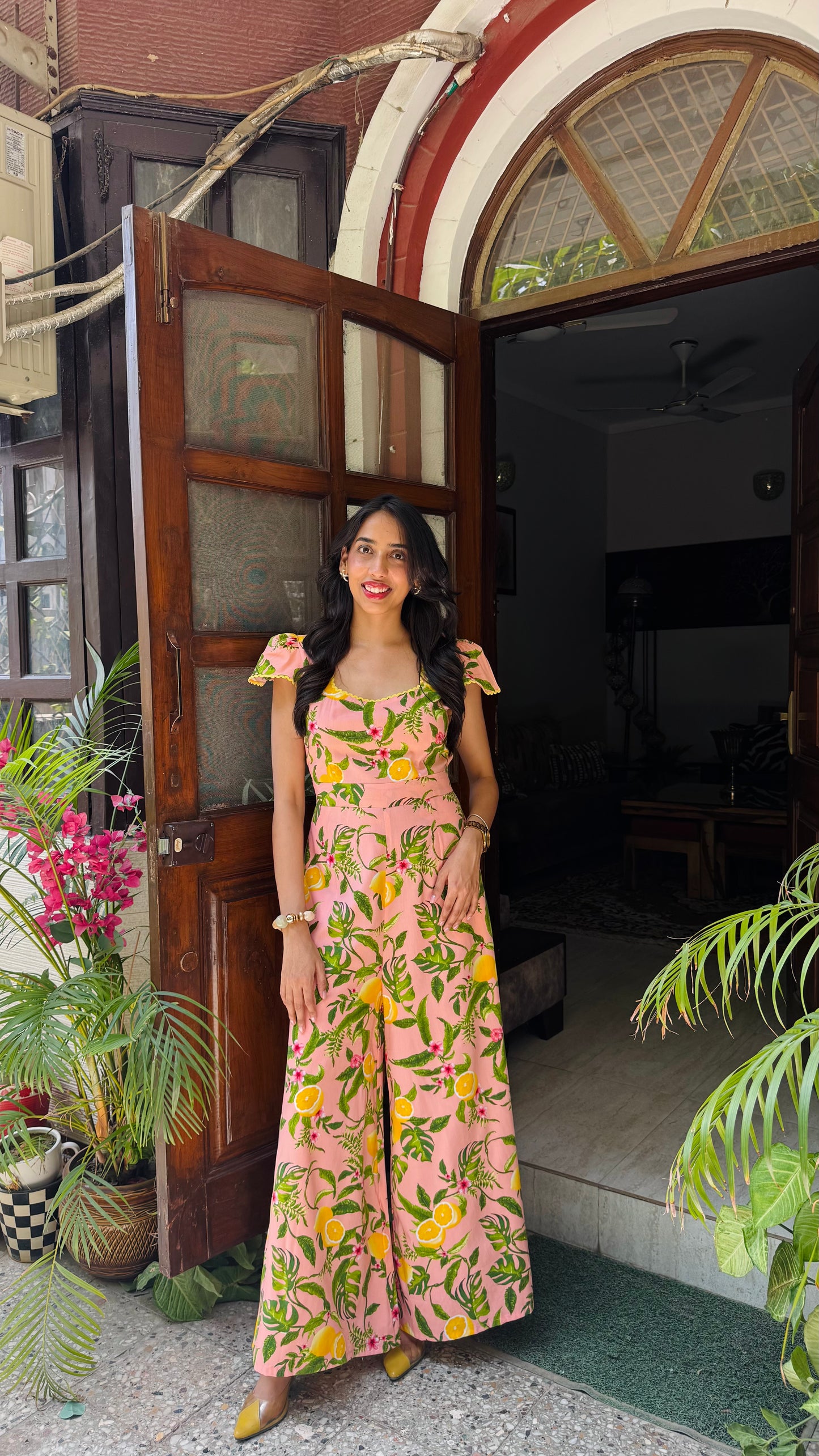 Soleil Lace Jumpsuit - Peach (Premium Collection)