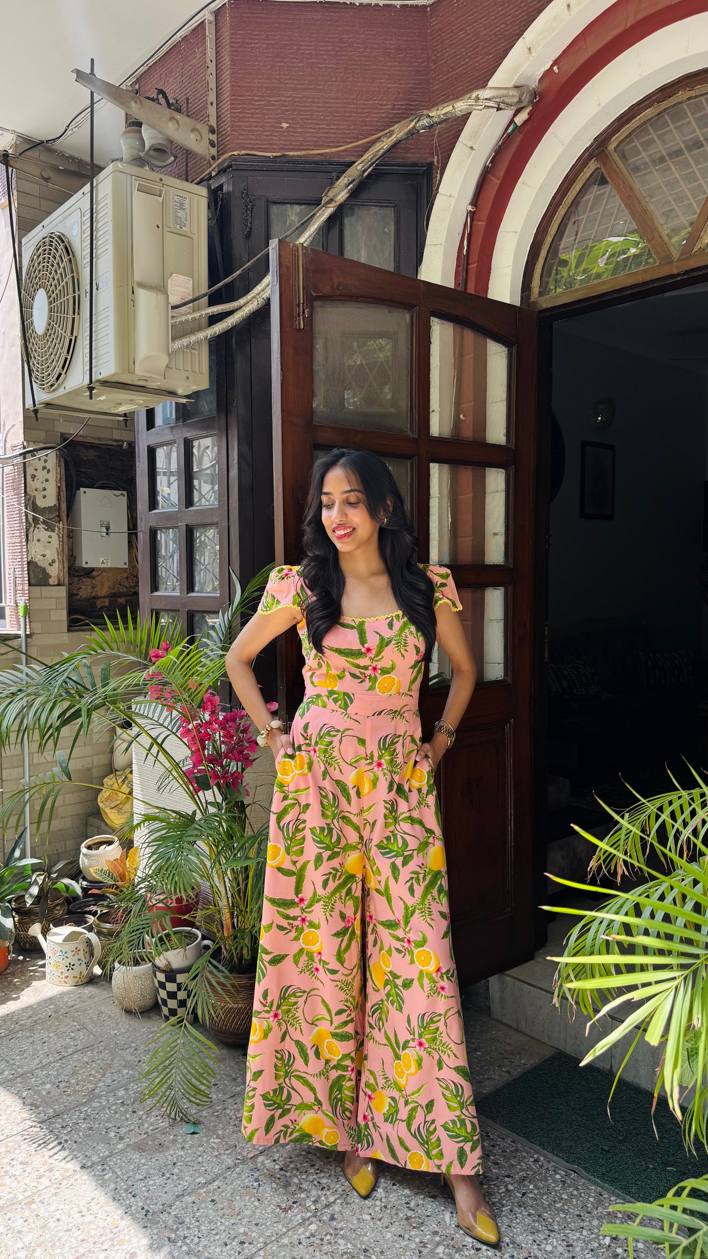 Soleil Lace Jumpsuit - Peach (Premium Collection)
