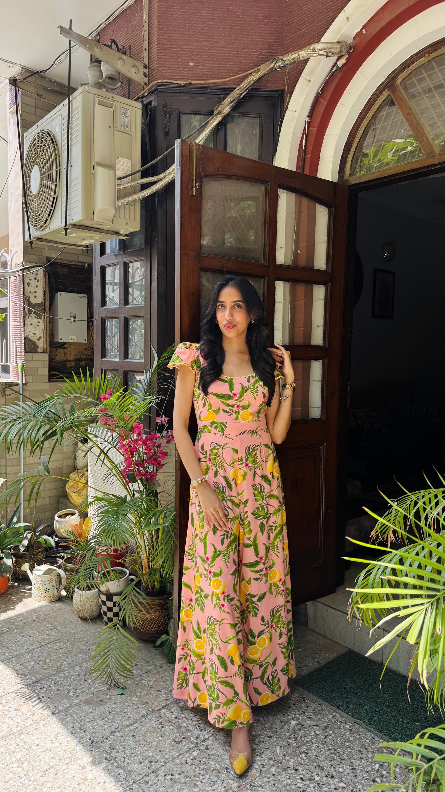 Soleil Lace Jumpsuit - Peach (Premium Collection)
