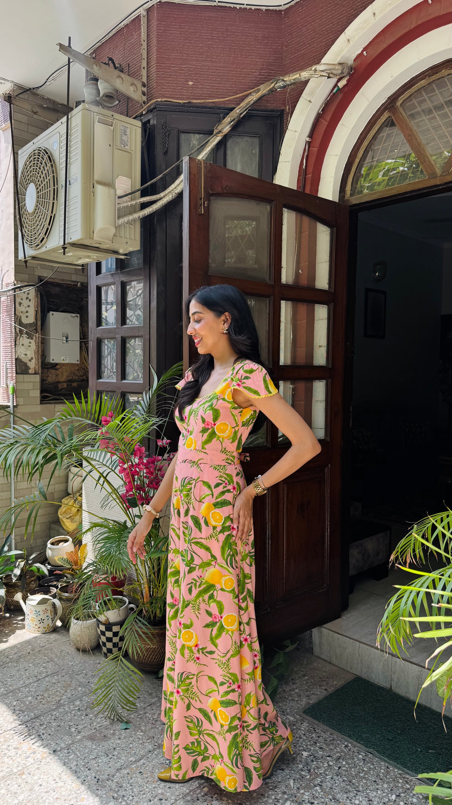 Soleil Lace Jumpsuit - Peach (Premium Collection)