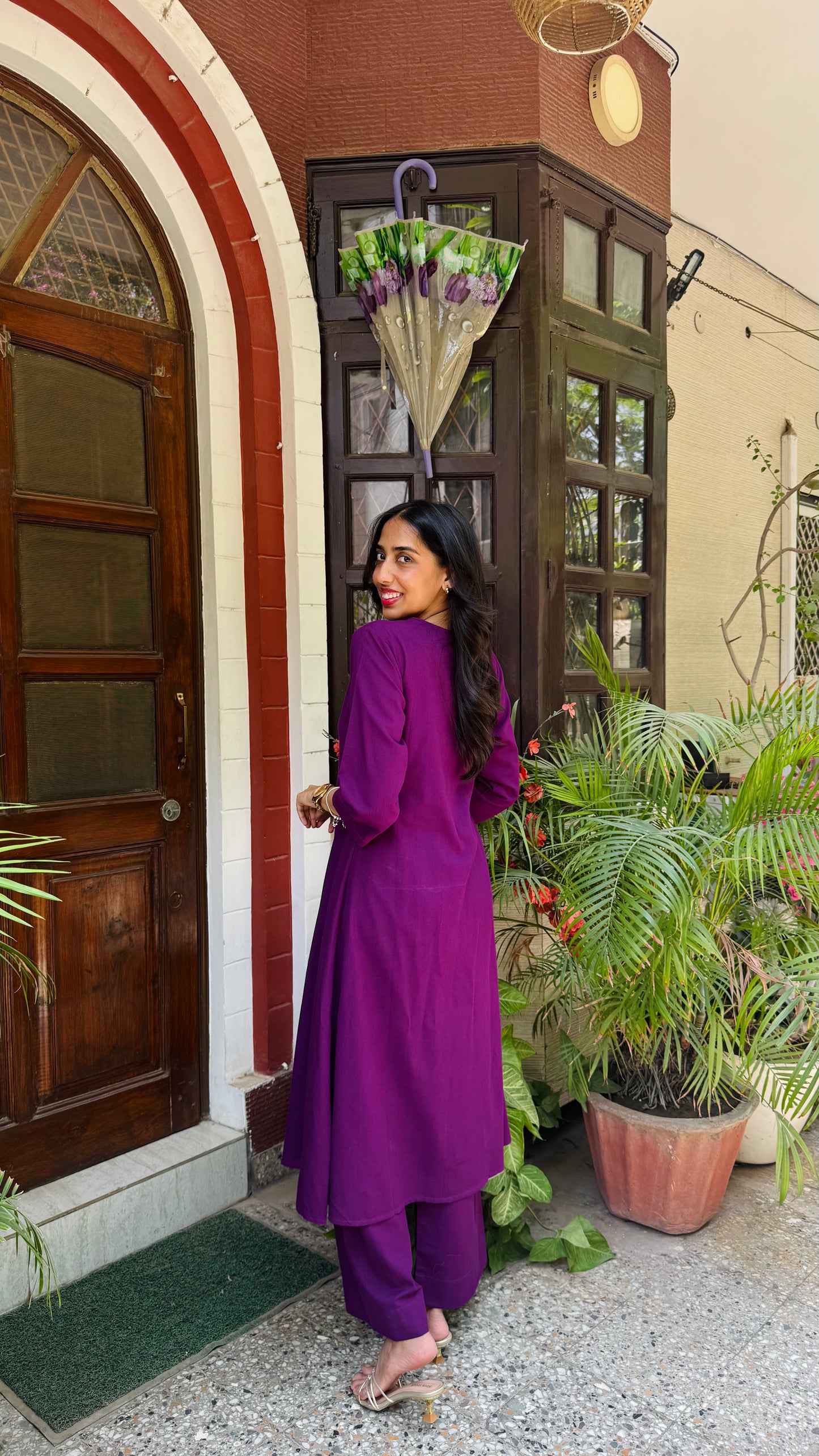 A-Line Cotton/Linen Set - Wine (Premium Collection)