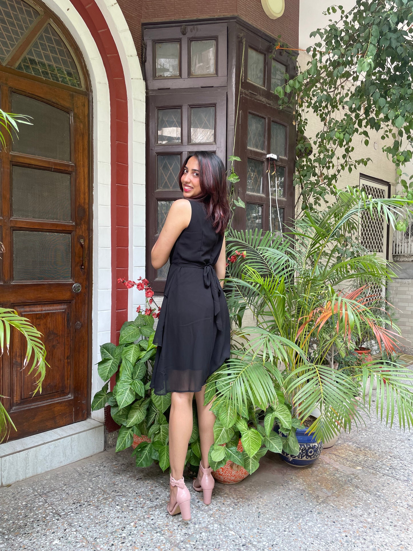 Success Georgette Dress- Black