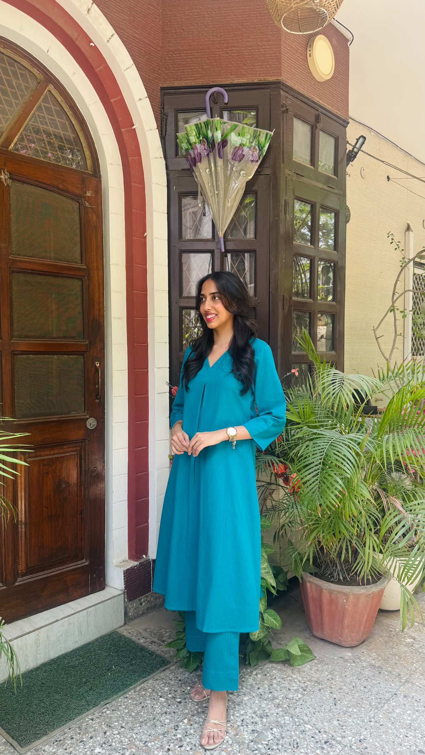 A-Line Cotton/Linen Set - Teal (Premium Collection)