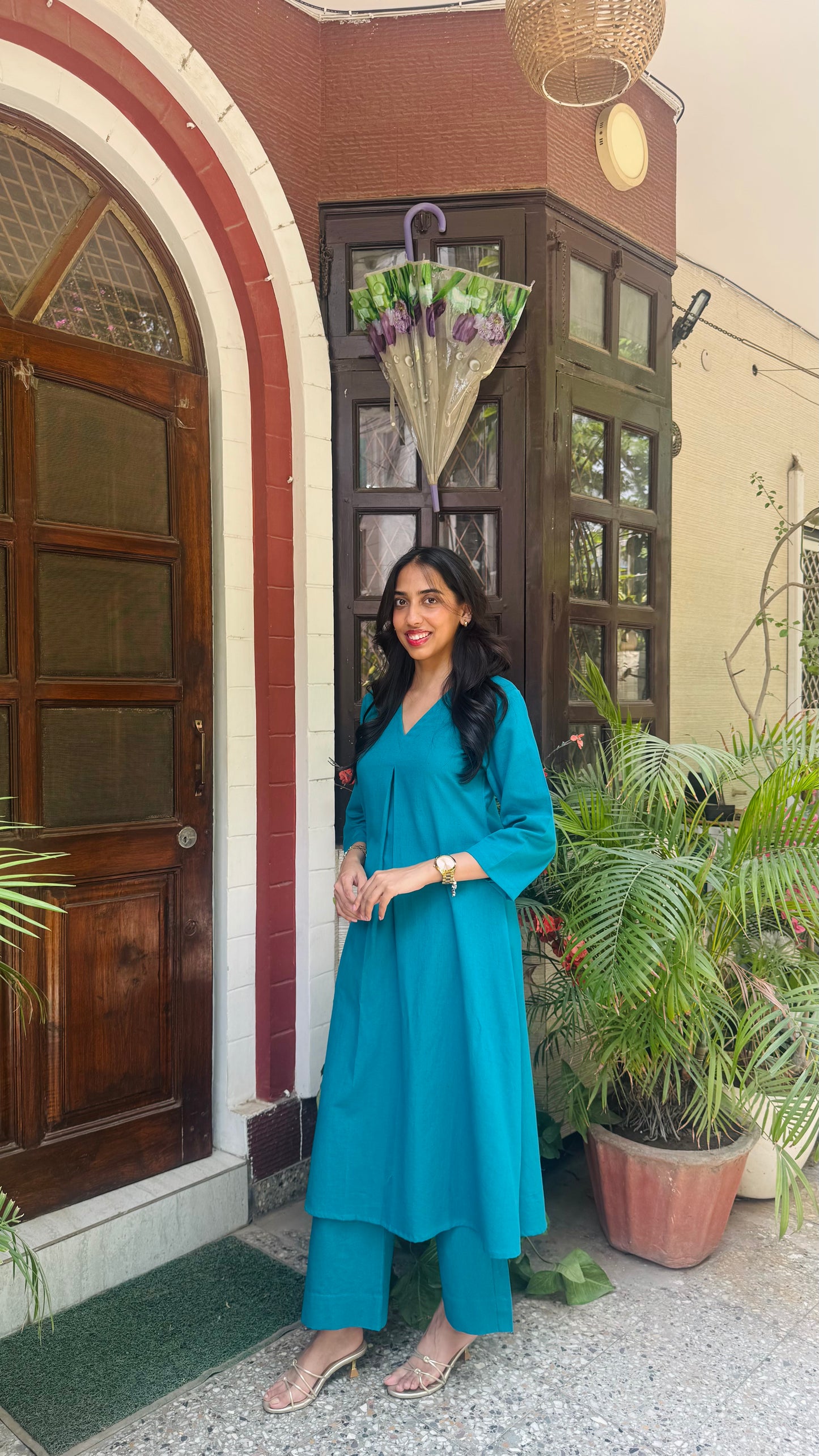 A-Line Cotton/Linen Set - Teal (Premium Collection)