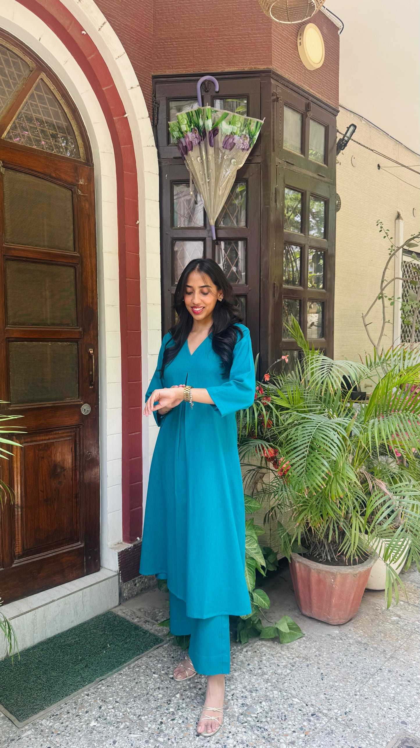 A-Line Cotton/Linen Set - Teal (Premium Collection)