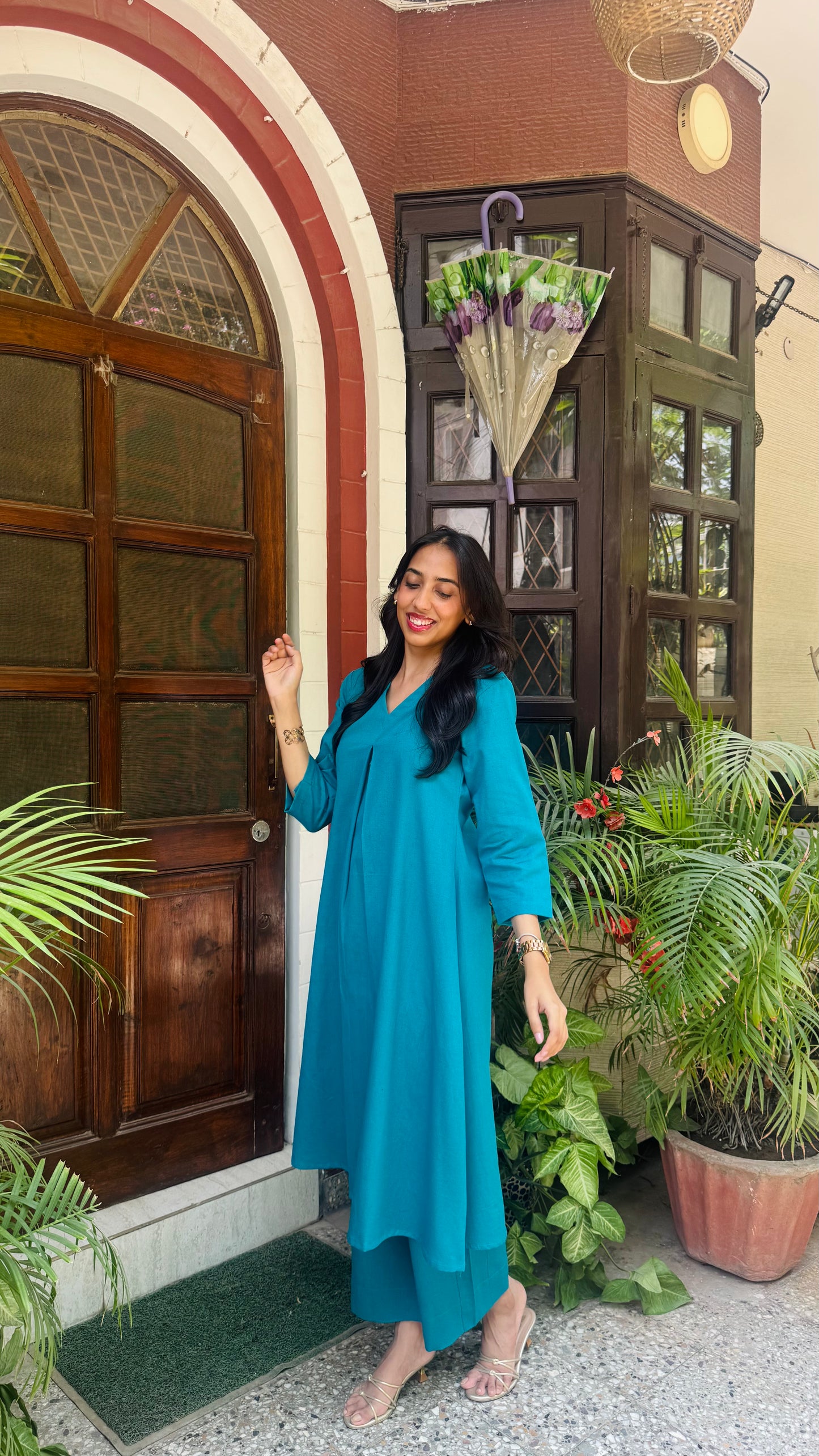 A-Line Cotton/Linen Set - Teal (Premium Collection)