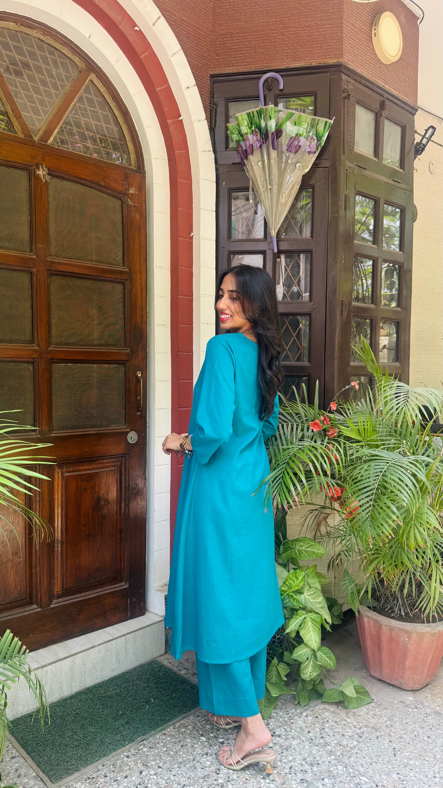 A-Line Cotton/Linen Set - Teal (Premium Collection)