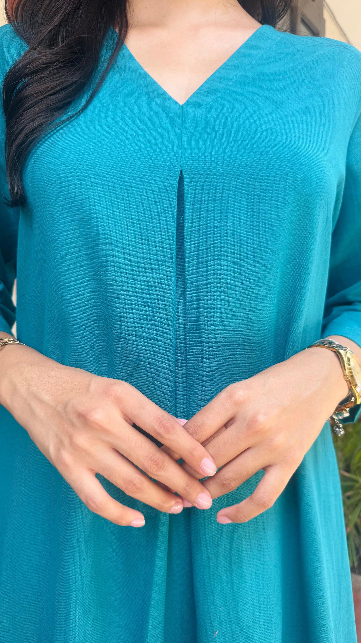 A-Line Cotton/Linen Set - Teal (Premium Collection)