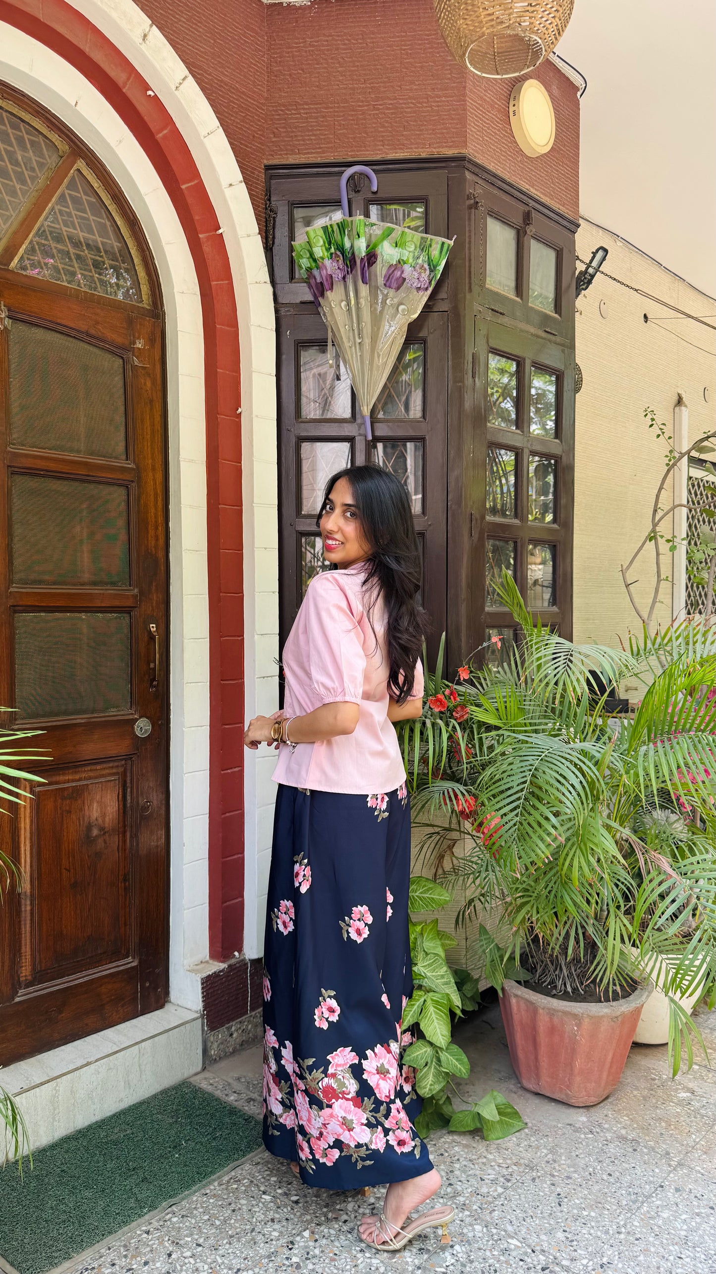 Solid Wild Flower Cotton Shirt - Dusky Pink