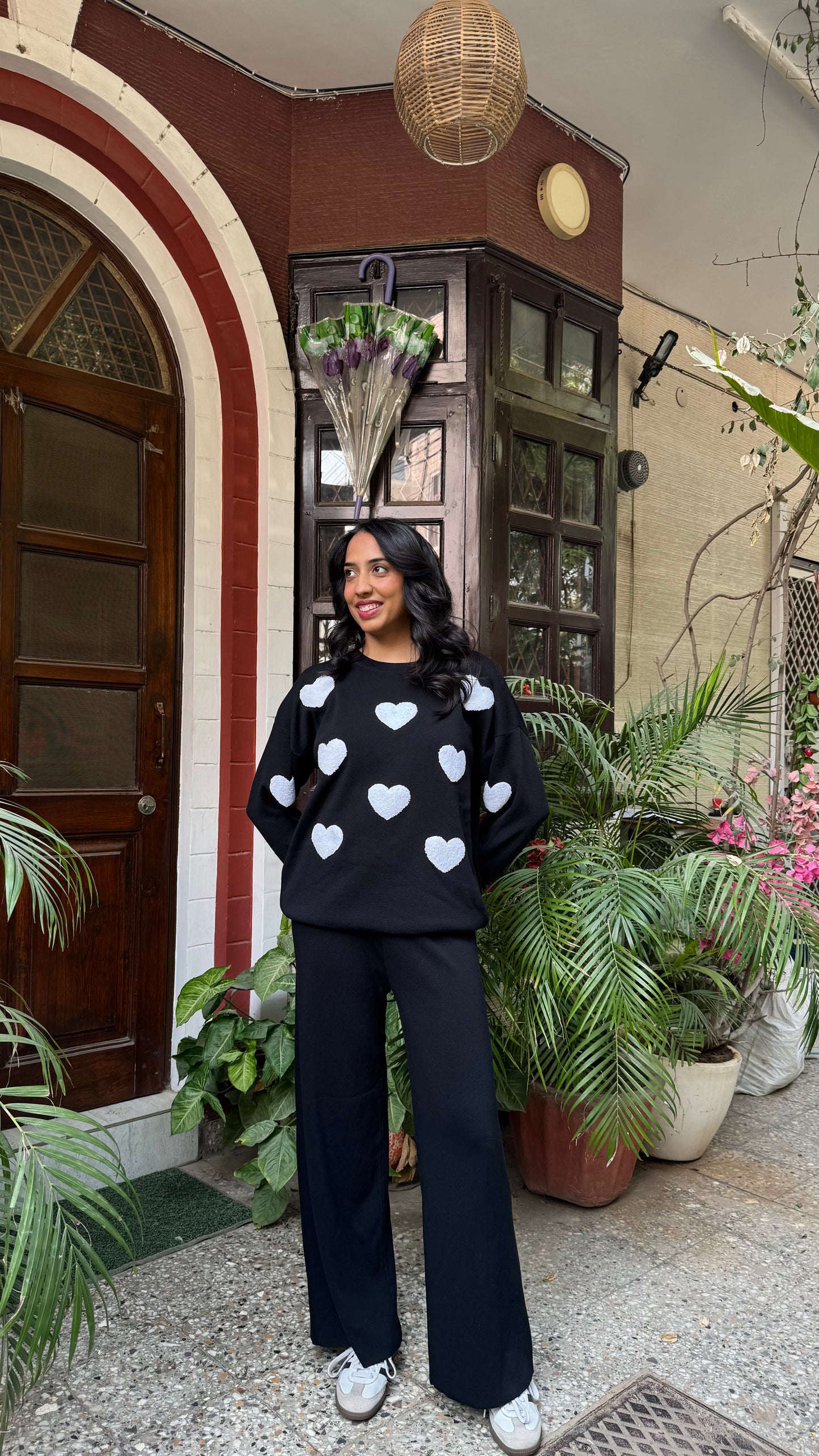Love Bug Heart Sweater Set - Black (Free Size) - Premium Collection