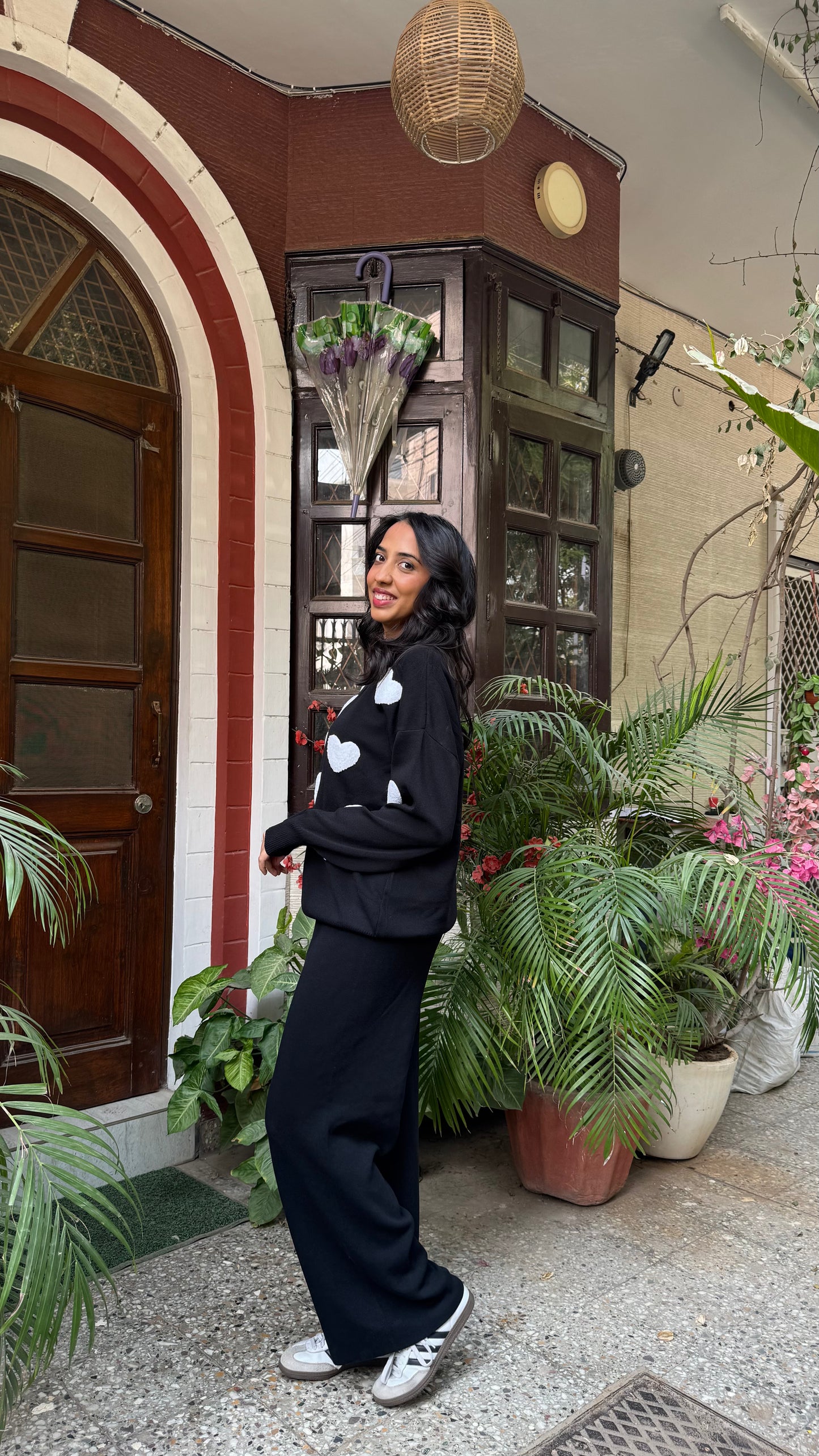 Love Bug Heart Sweater Set - Black (Free Size) - Premium Collection