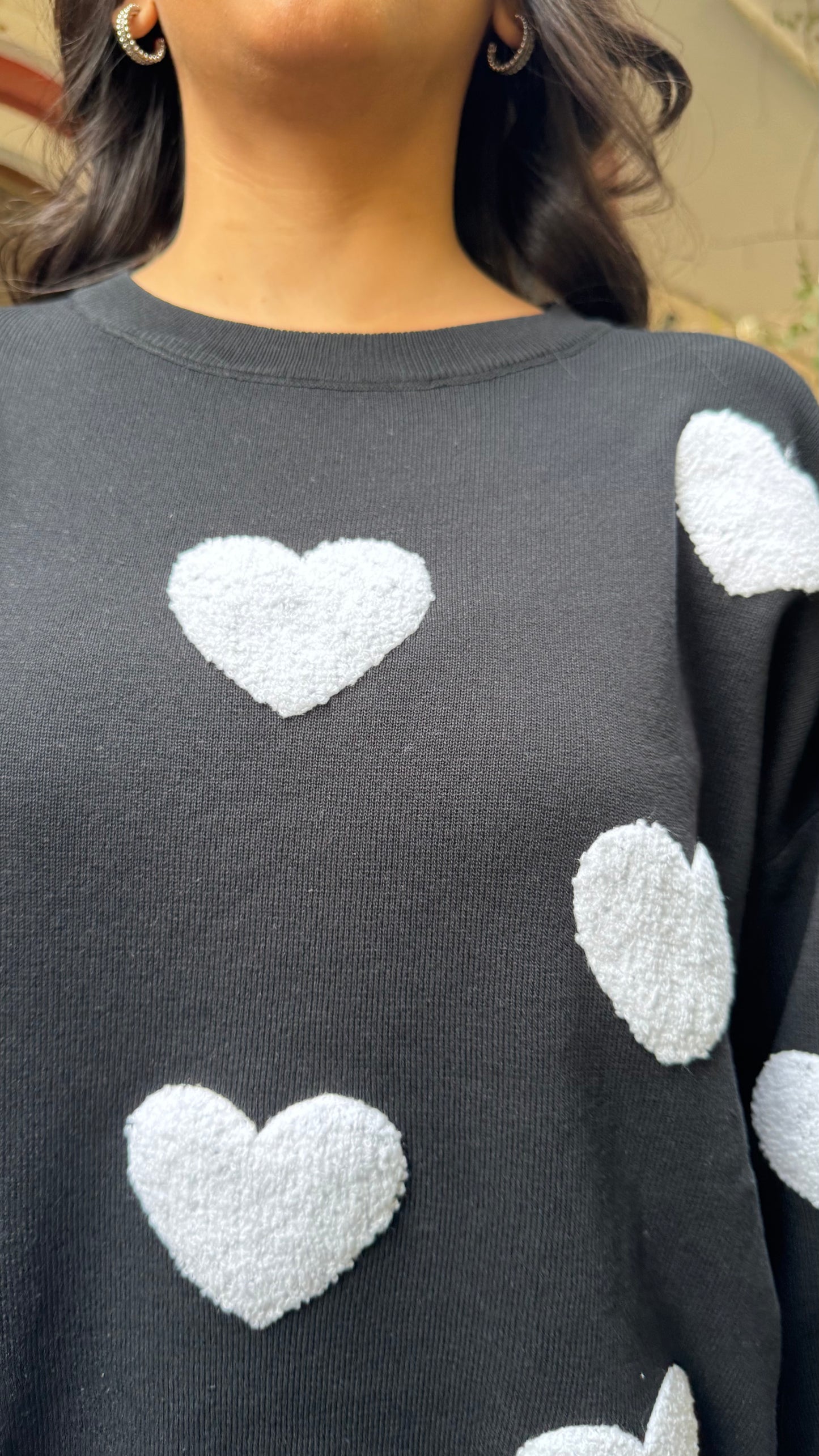Love Bug Heart Sweater Set - Black (Free Size) - Premium Collection