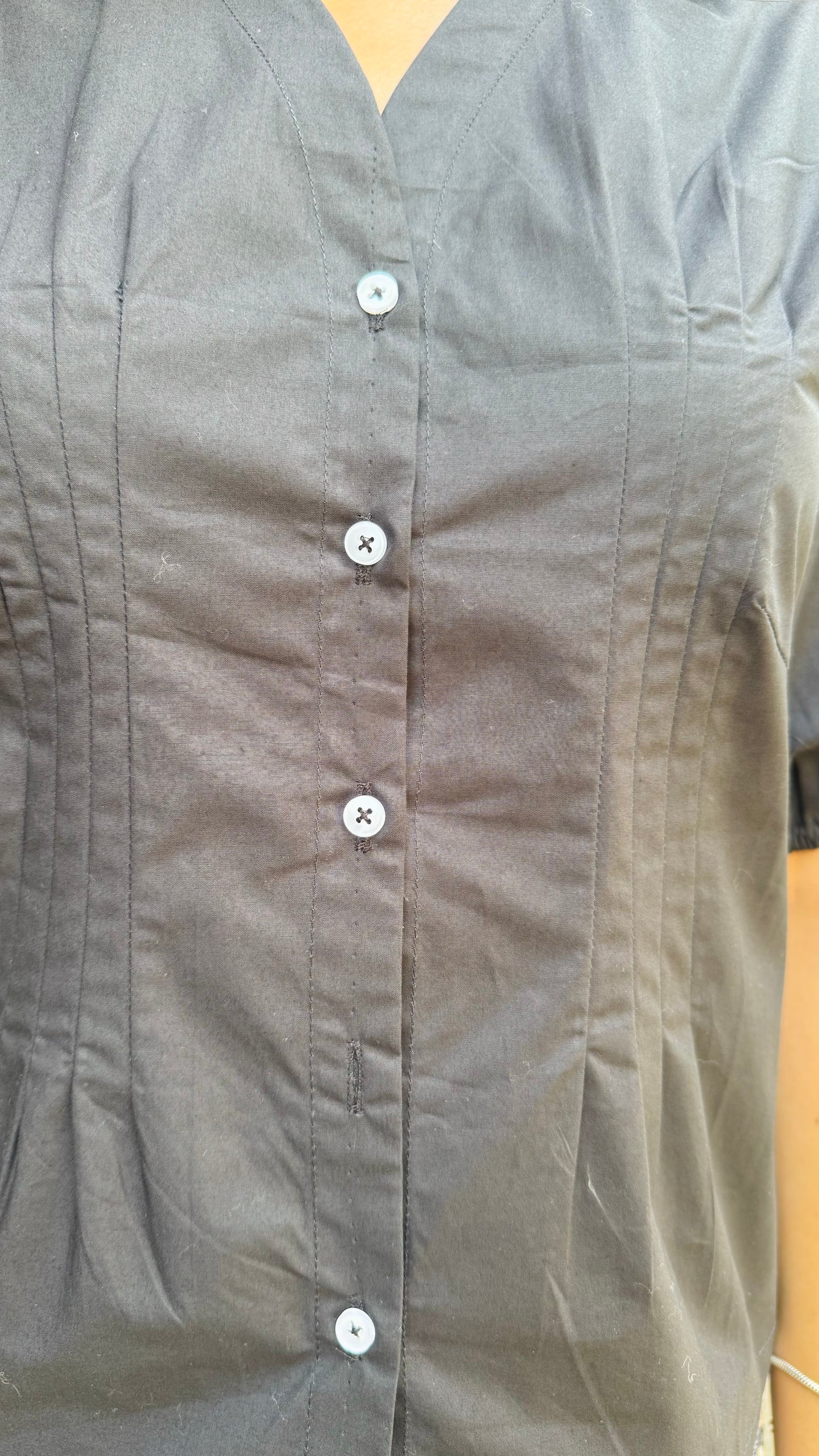 Solid Wild Flower Cotton Shirt - Black
