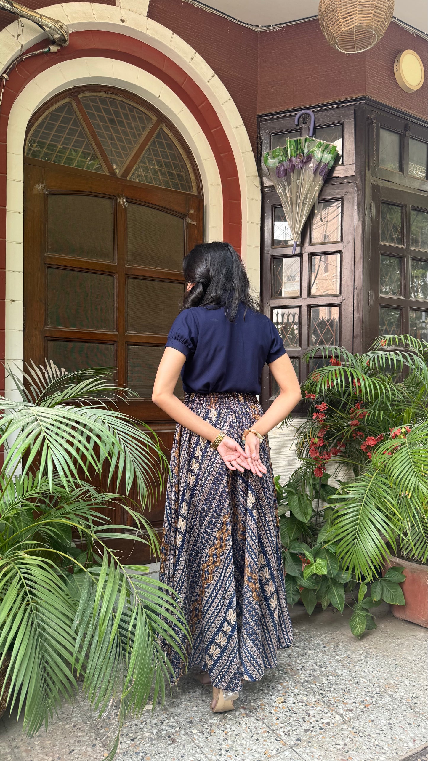 Indigo Aura Printed Palazzo (Free Size)