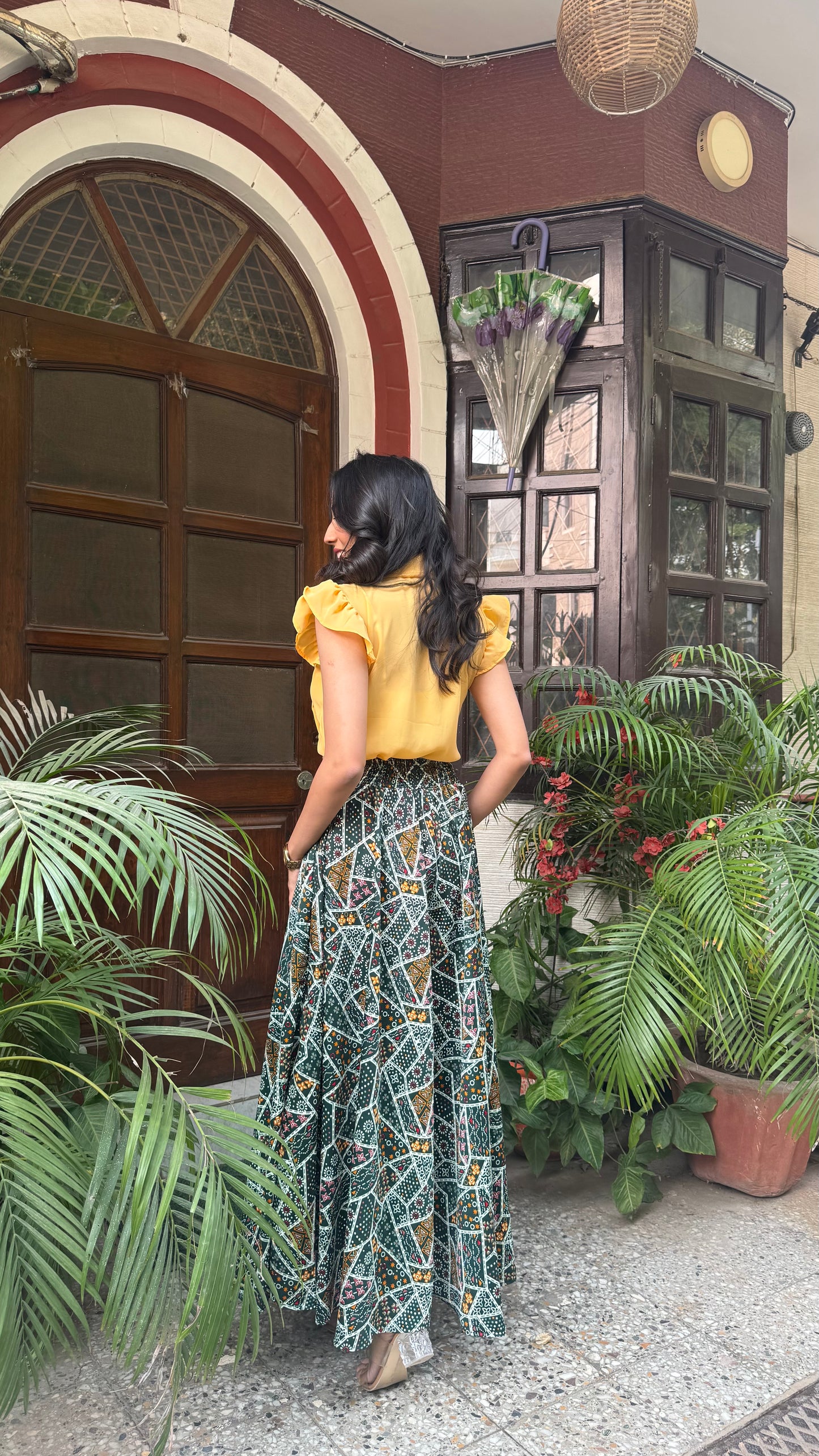 Ruffle Panel Top - Yellow