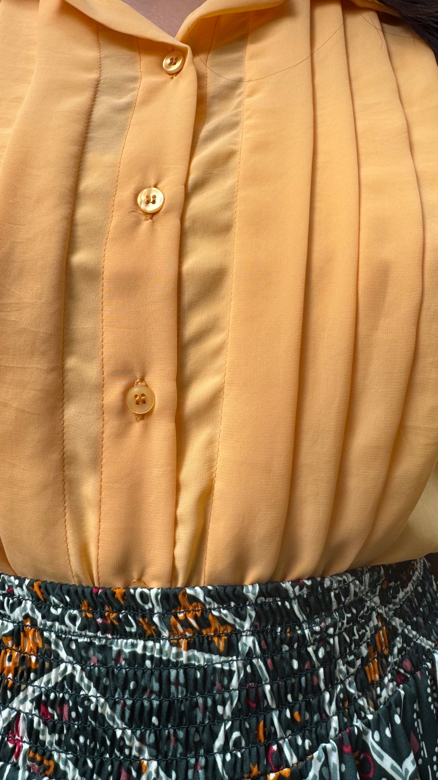 Ruffle Panel Top - Yellow