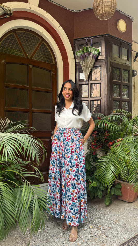 Gardenia Leaf Printed Palazzo (Free Size)