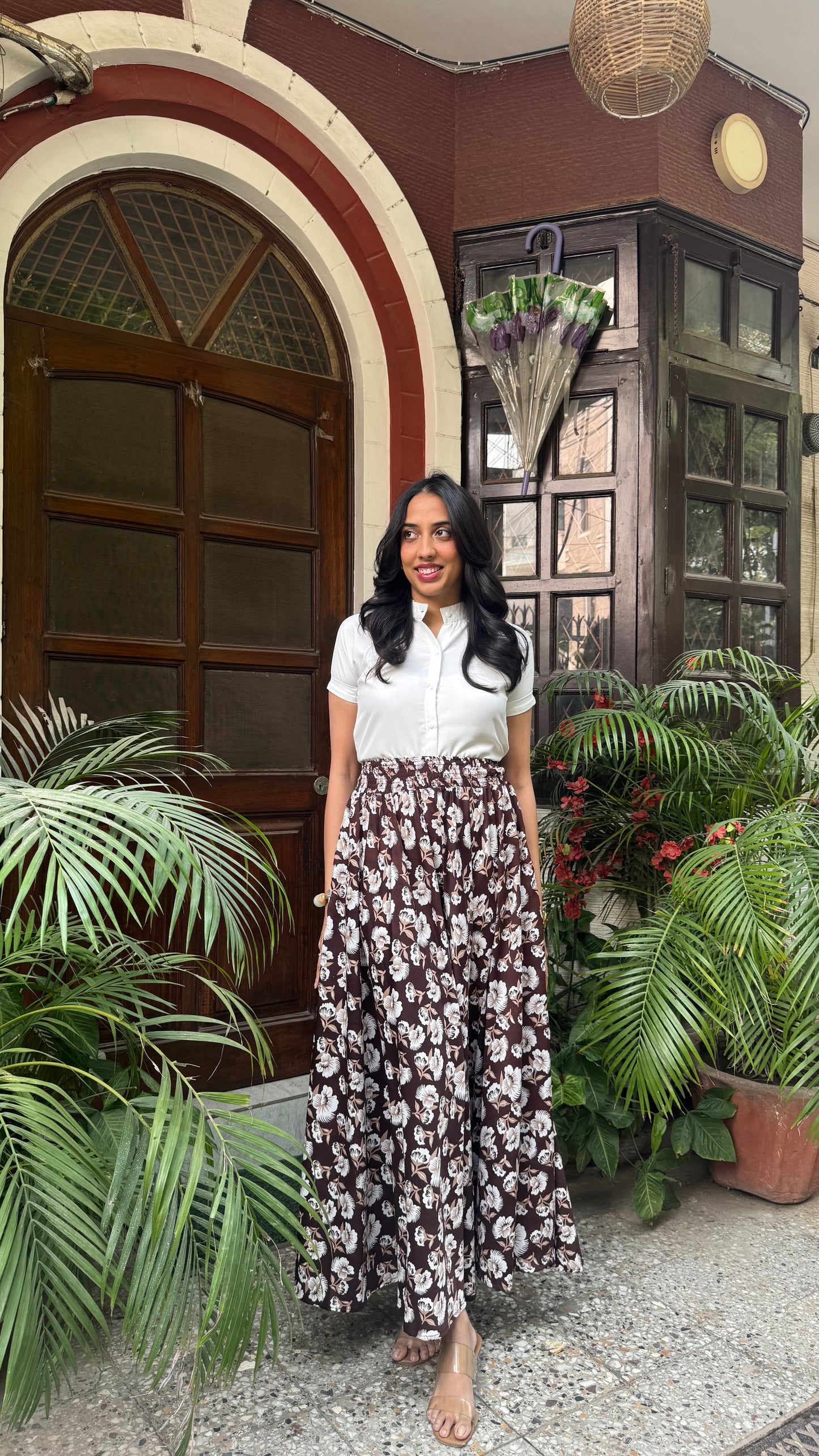 Cocoa Petals Printed Palazzo (Free Size)