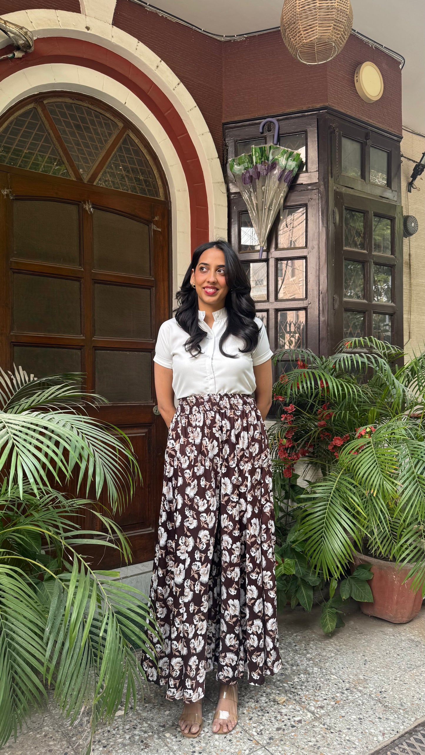 Cocoa Petals Printed Palazzo (Free Size)