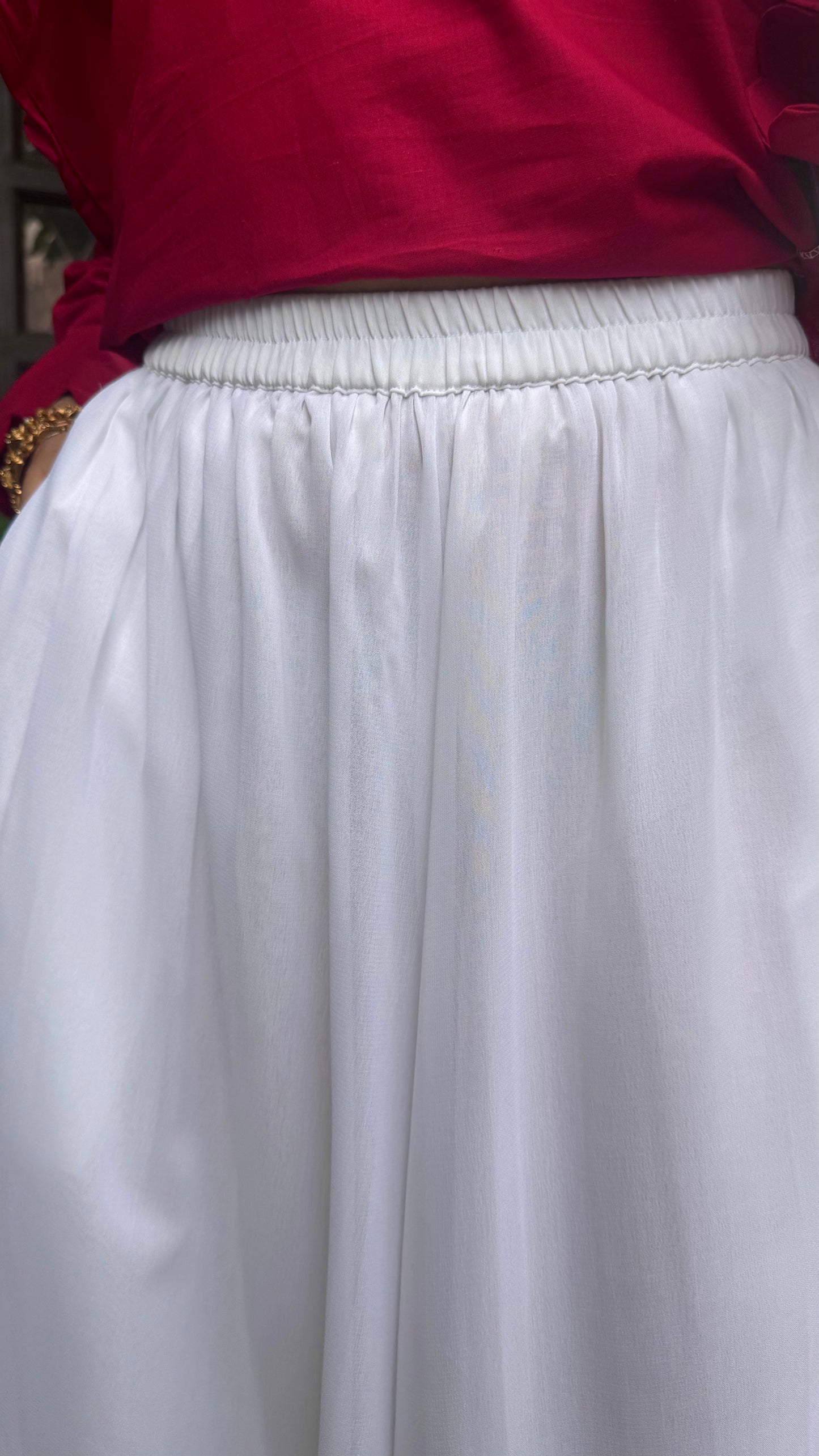 Royal Pearl Flared Sharara - White (Premium Collection)