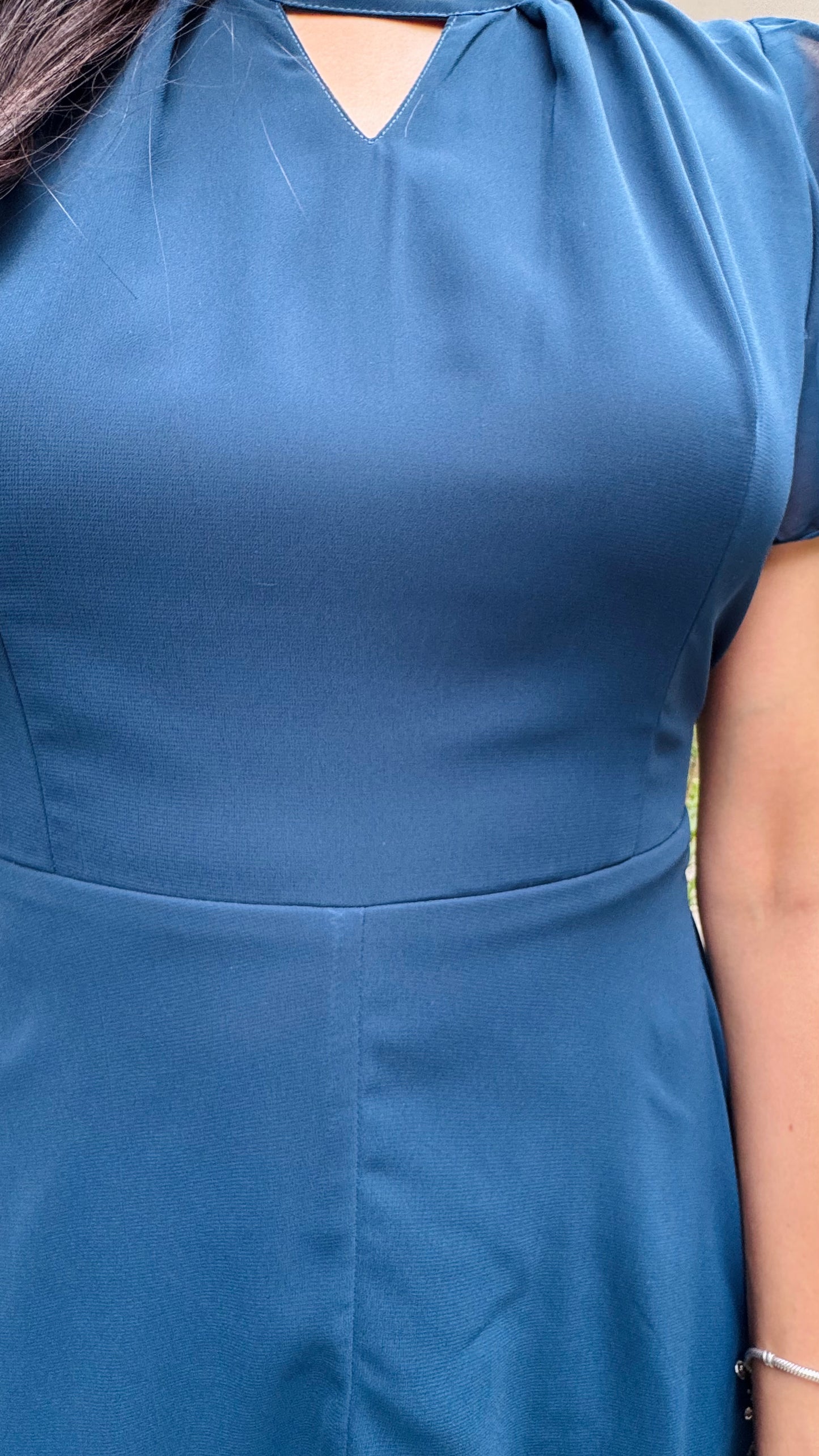Soft Orchid Asymmetrical Dress - Navy