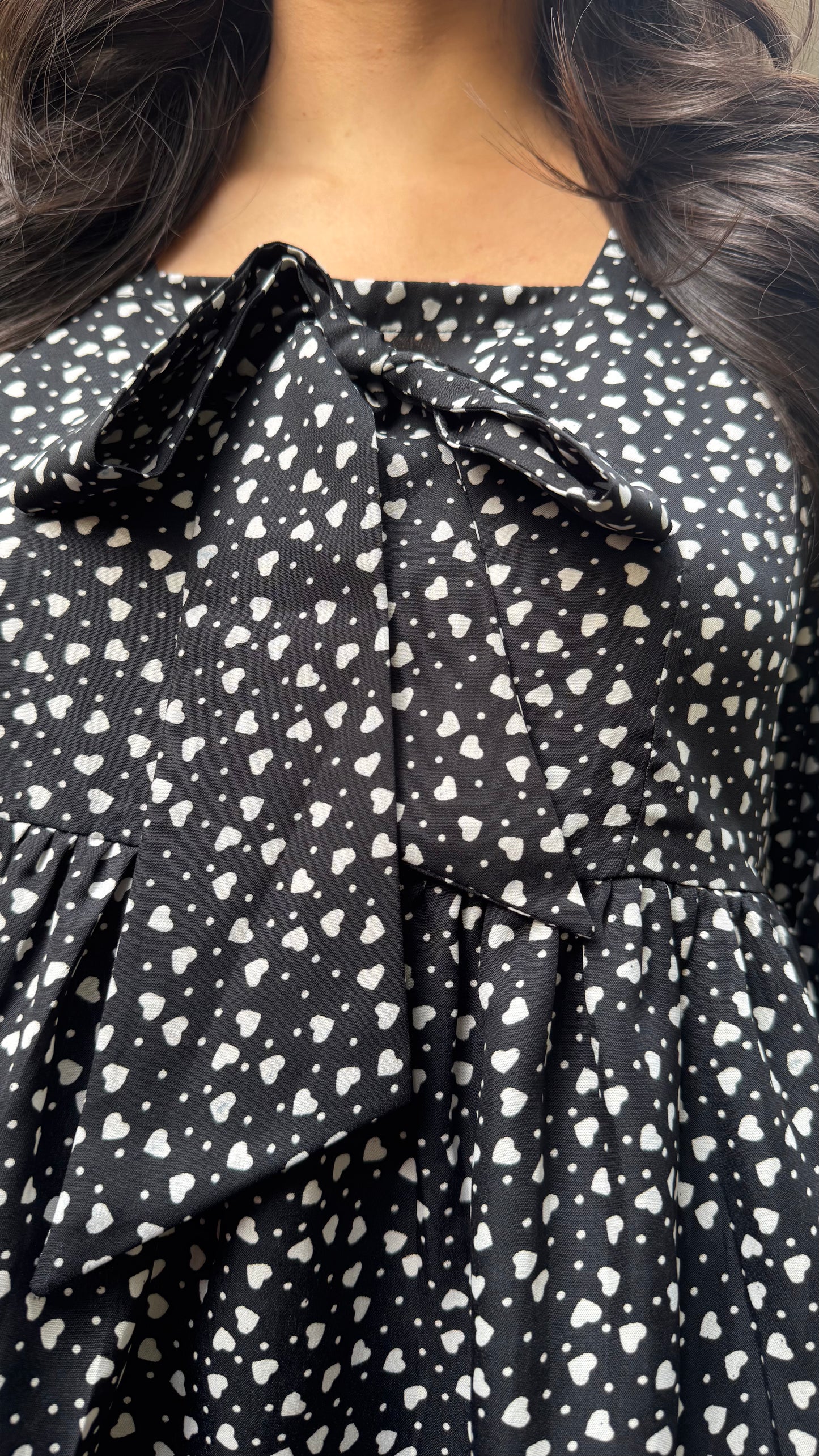 Bow Blues Peplum top - Black