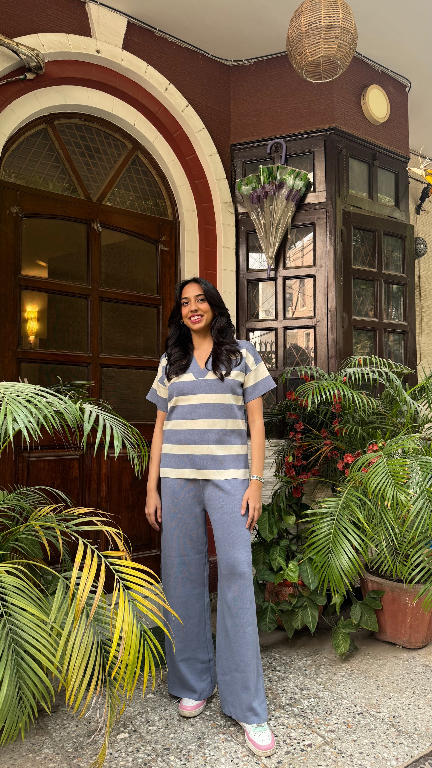 Super Striped Airport Set - Blue (Free Size) - Premium Collection