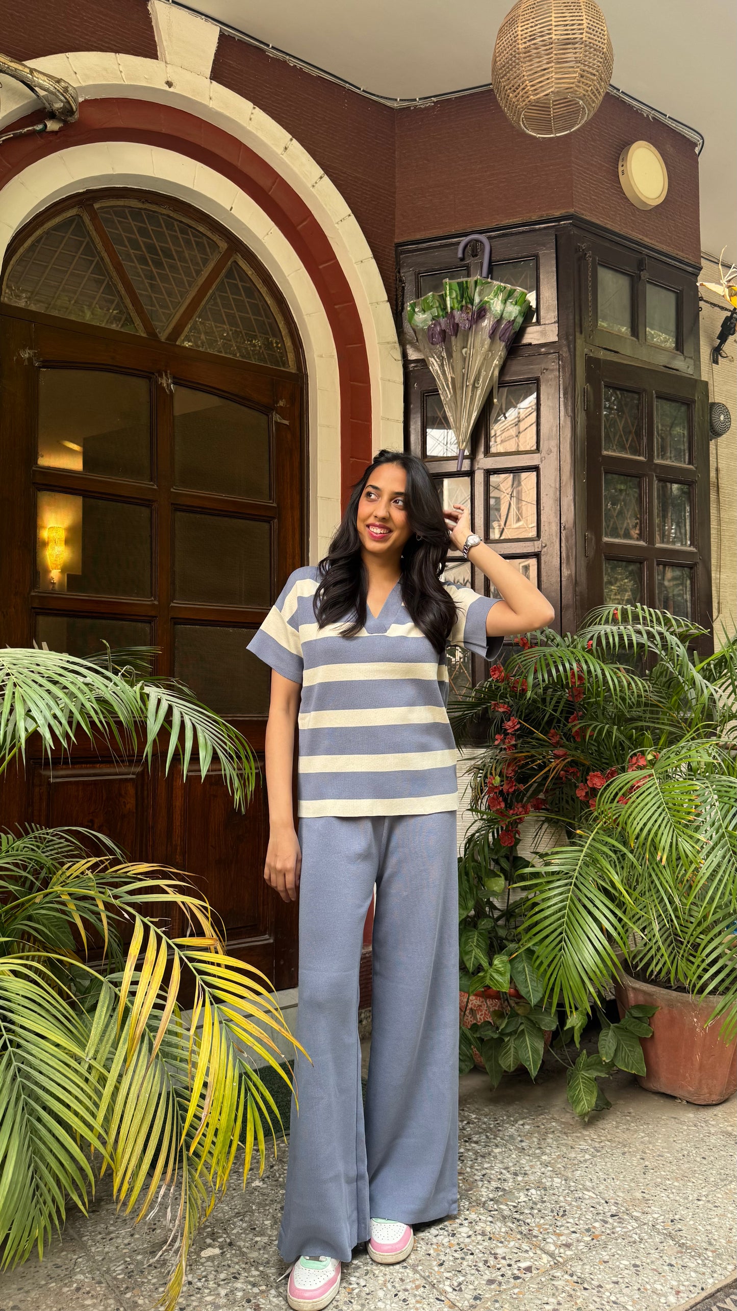 Super Striped Airport Set - Blue (Free Size) - Premium Collection