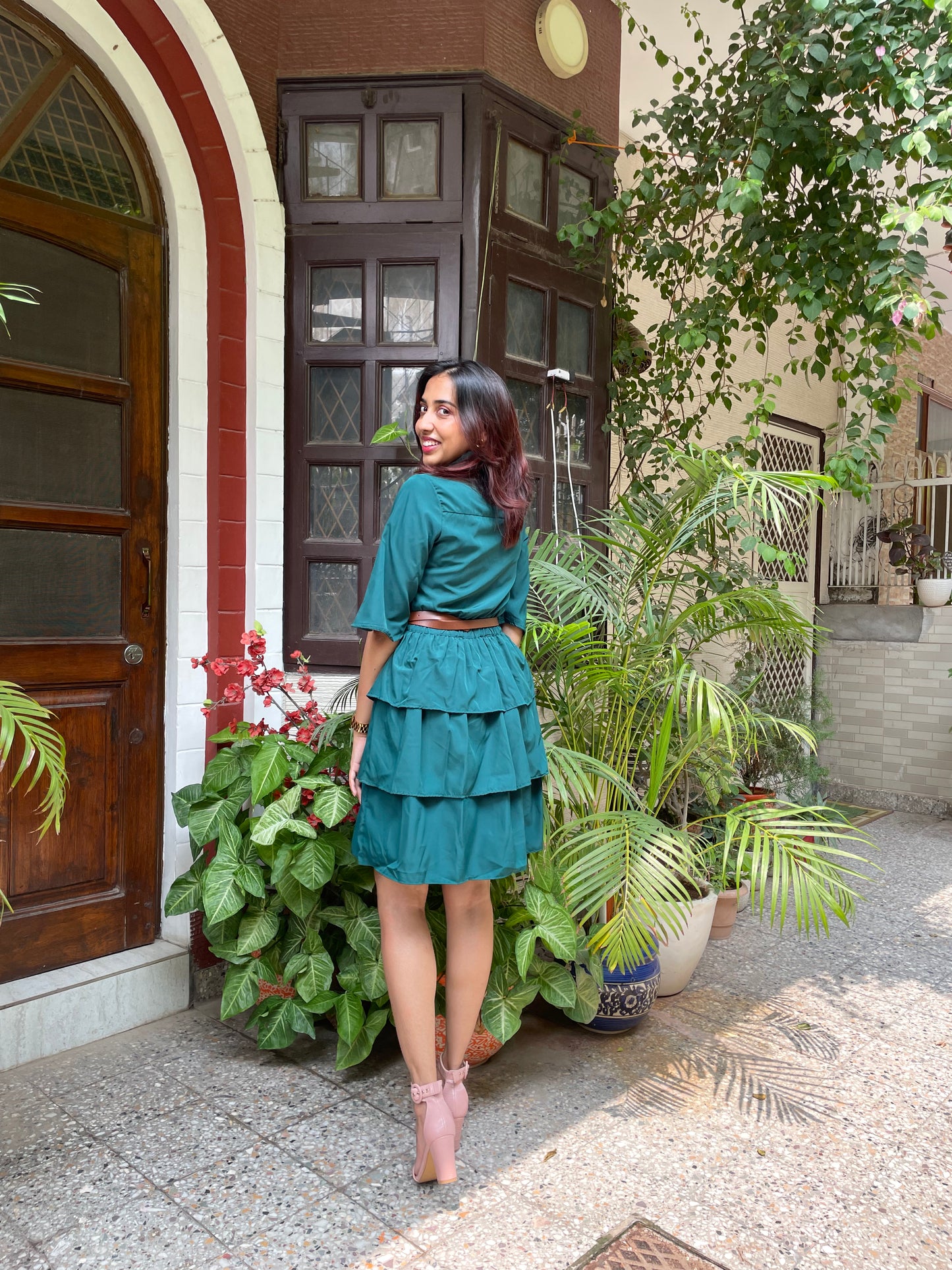 Royalty Tiered Dress- Green