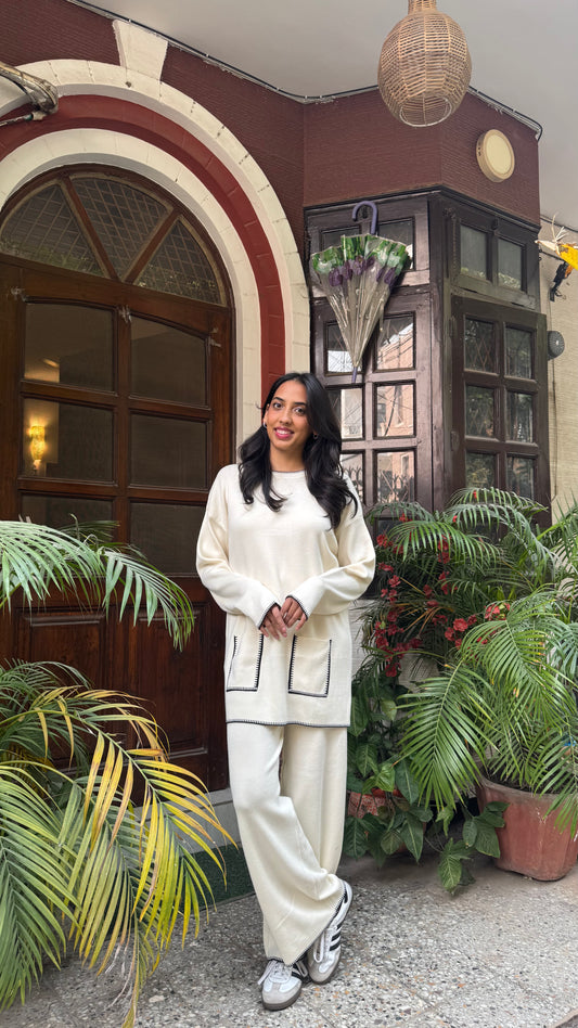 Rich Girl  Lounge Set - White (Free Size) - Premium Collection