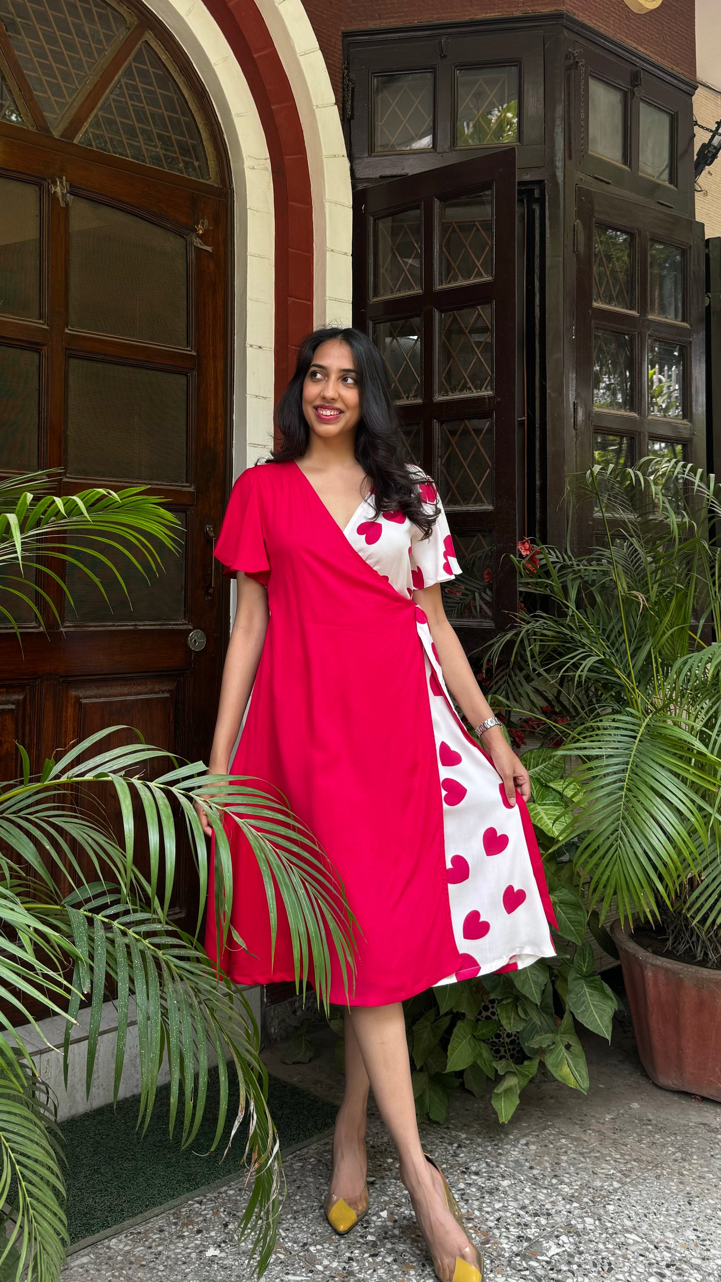 Waverly Floral Wrap Dress - Pink (Premium Fabric)
